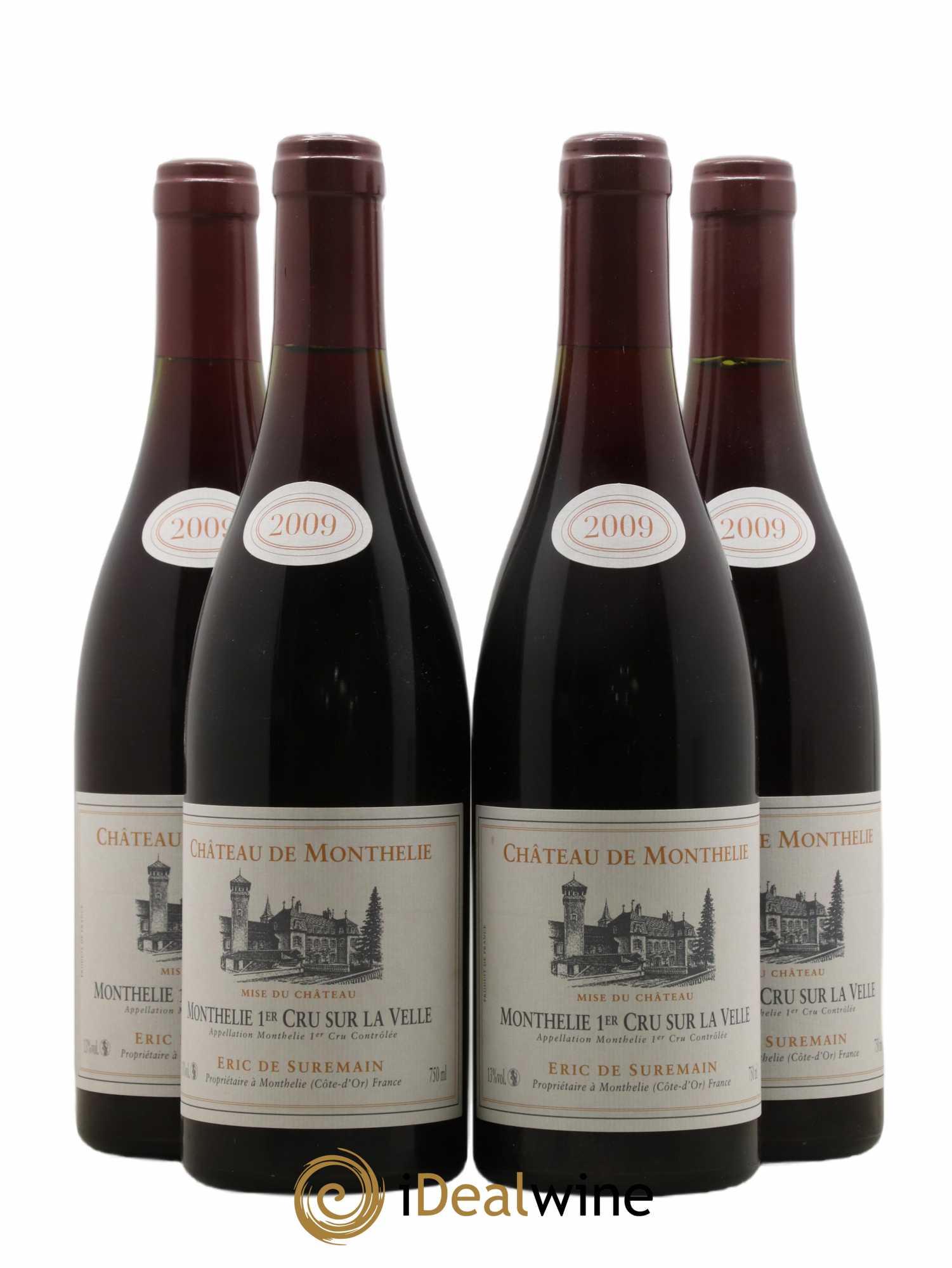 Monthélie 1er Cru Sur La Velle Château De Monthélie De Suremain 2009 - Lot de 4 bouteilles - 0