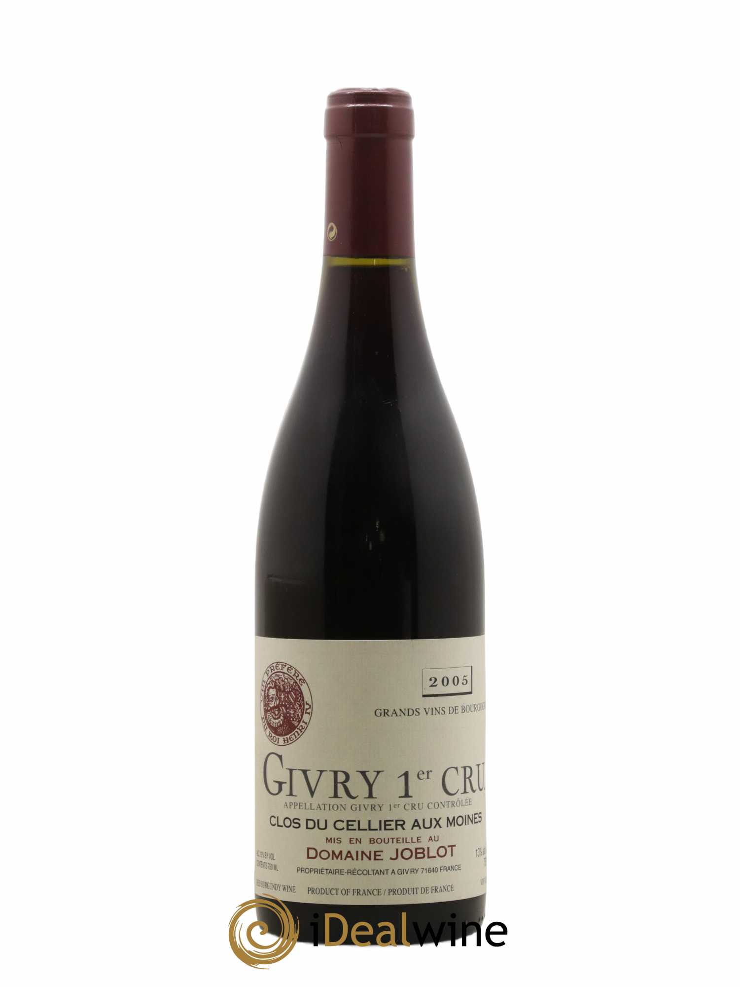 Givry 1er Cru Clos du Cellier aux Moines Joblot (Domaine) 2005 - Lot de 1 bouteille - 0