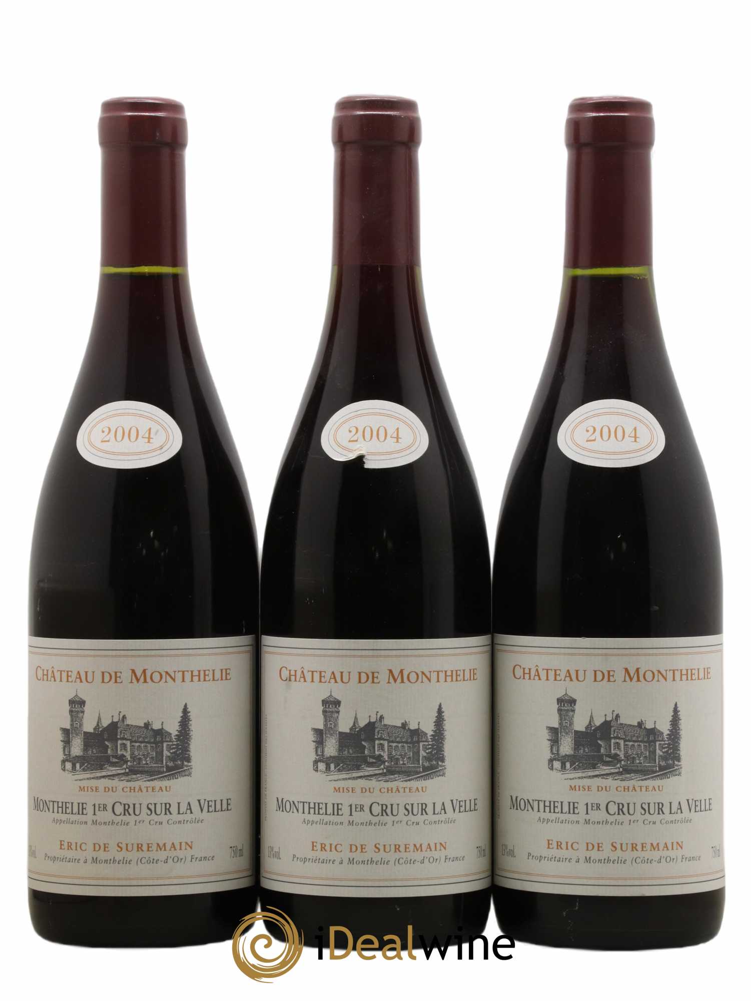 Monthélie 1er Cru Sur La Velle Château De Monthélie De Suremain 2004 - Lot de 3 bouteilles - 0