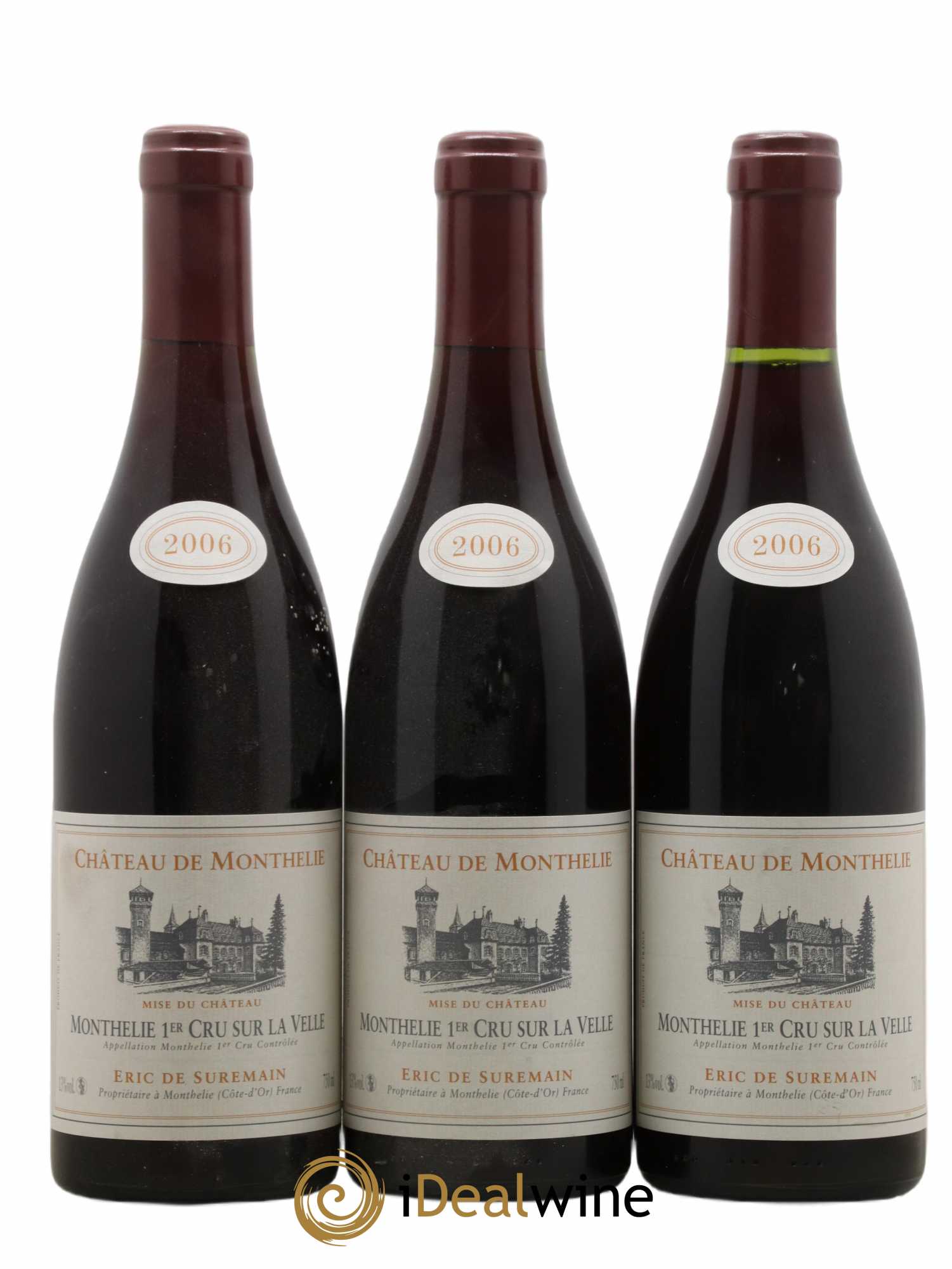 Monthélie 1er Cru Sur La Velle Château De Monthélie De Suremain 2006 - Lot de 3 bouteilles - 0