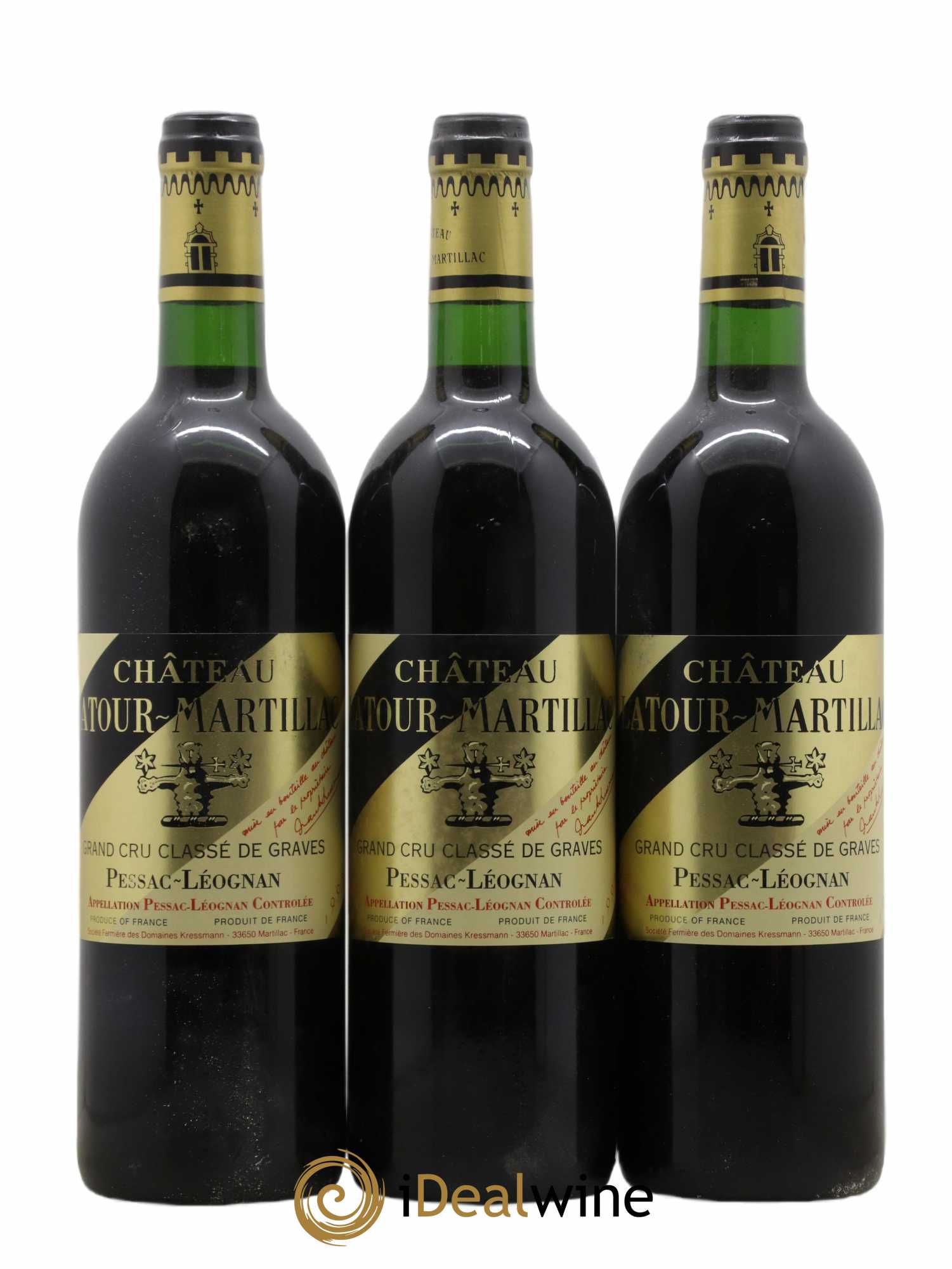 Château Latour-Martillac Cru Classé de Graves 1995 - Lot de 3 bouteilles - 0