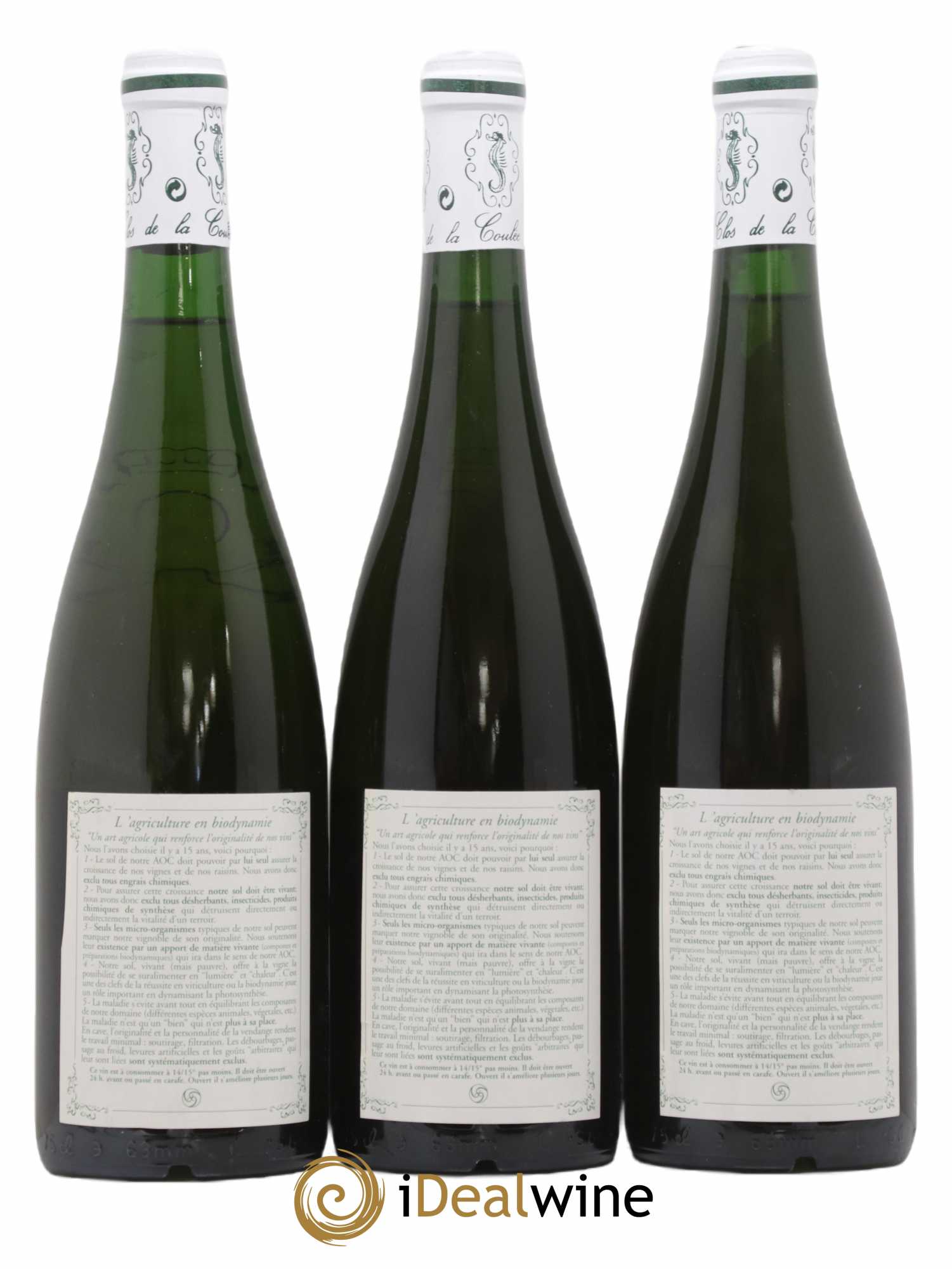 Savennières Clos de la Coulée de Serrant Vignobles de la Coulée de Serrant - Nicolas Joly 1997 - Lot de 3 bouteilles - 1