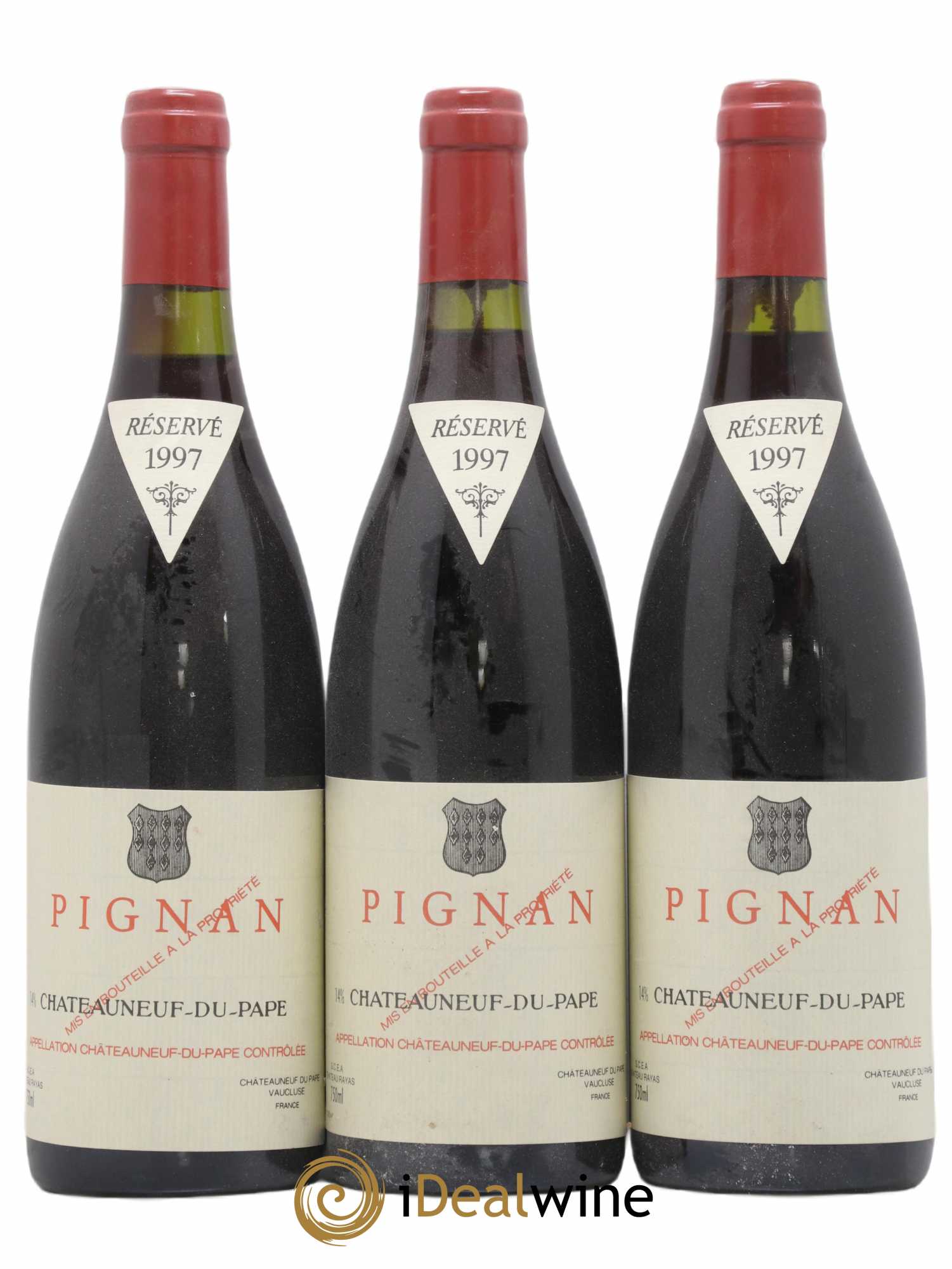 Châteauneuf-du-Pape Pignan Emmanuel Reynaud 1997 - Lot de 3 bouteilles - 0