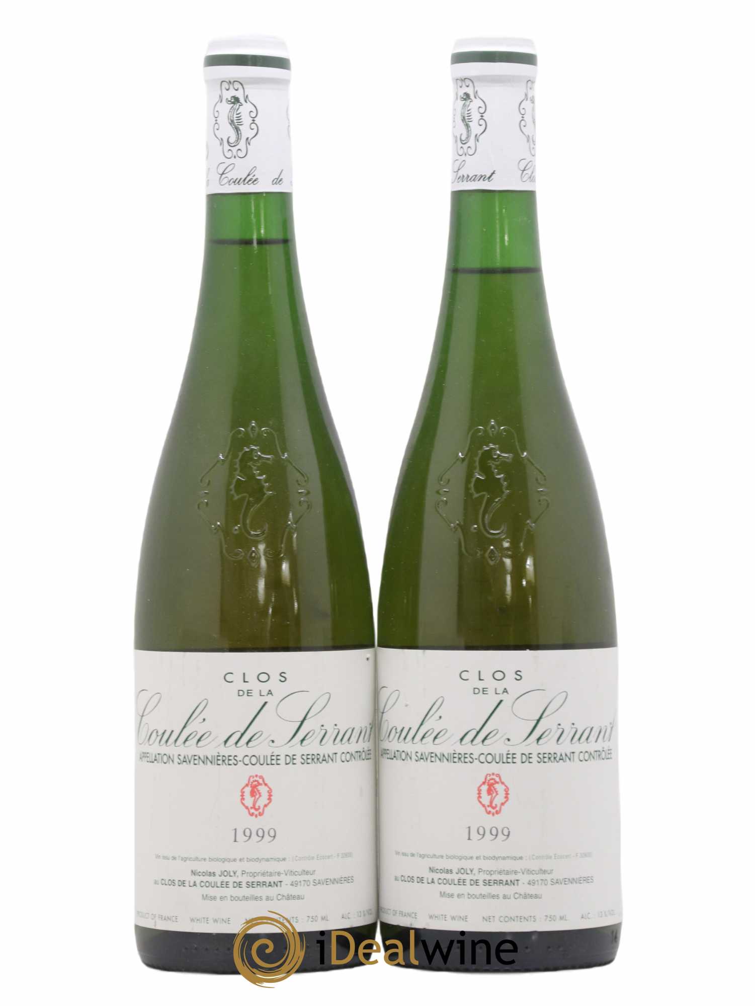 Savennières Clos de la Coulée de Serrant Vignobles de la Coulée de Serrant - Nicolas Joly 1999 - Lot de 2 bouteilles - 0