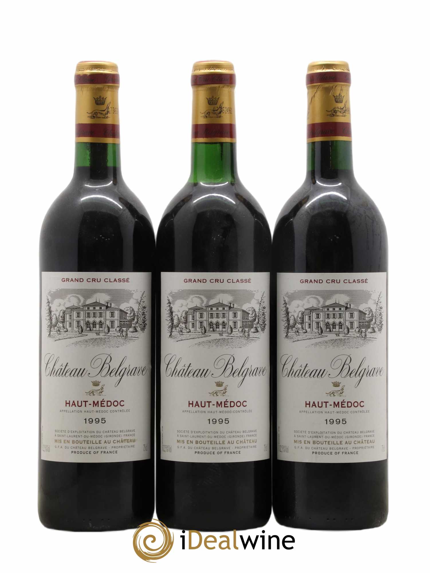 Château Belgrave 5ème Grand Cru Classé 1995 - Lot de 3 bouteilles - 0