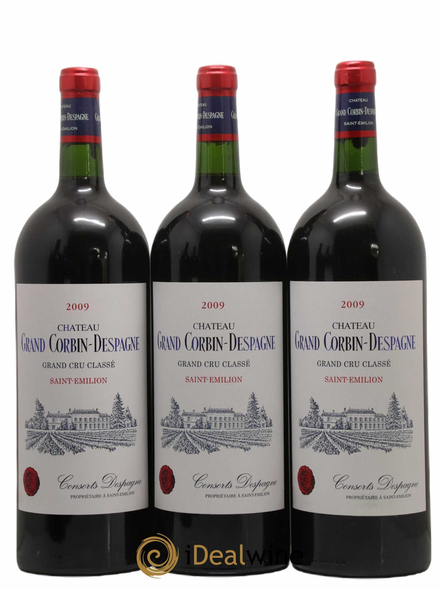Château Grand Corbin Despagne Grand Cru Classé 2009 - Lot de 6 magnums - 1