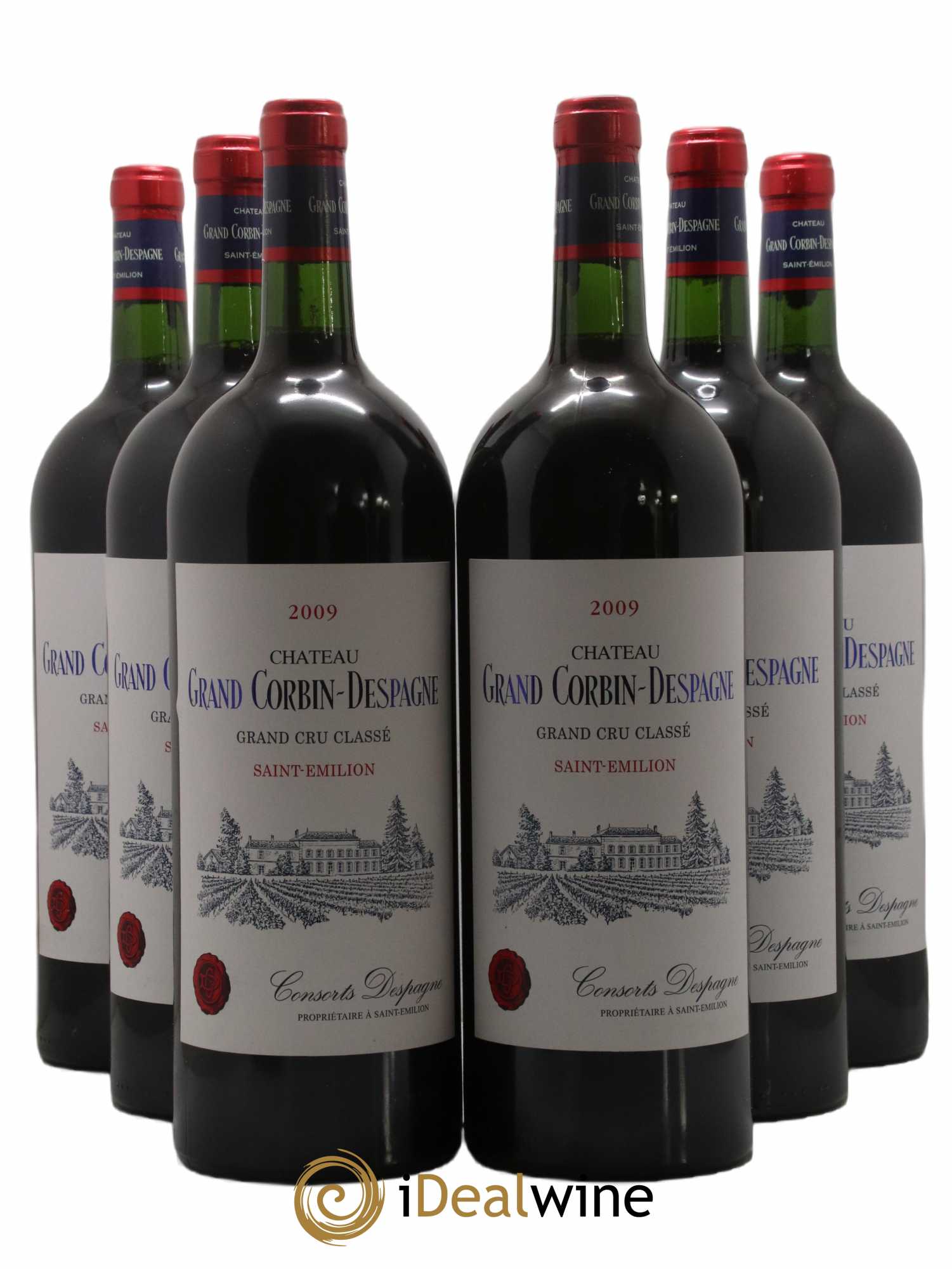 Château Grand Corbin Despagne Grand Cru Classé 2009 - Lot de 6 magnums - 0
