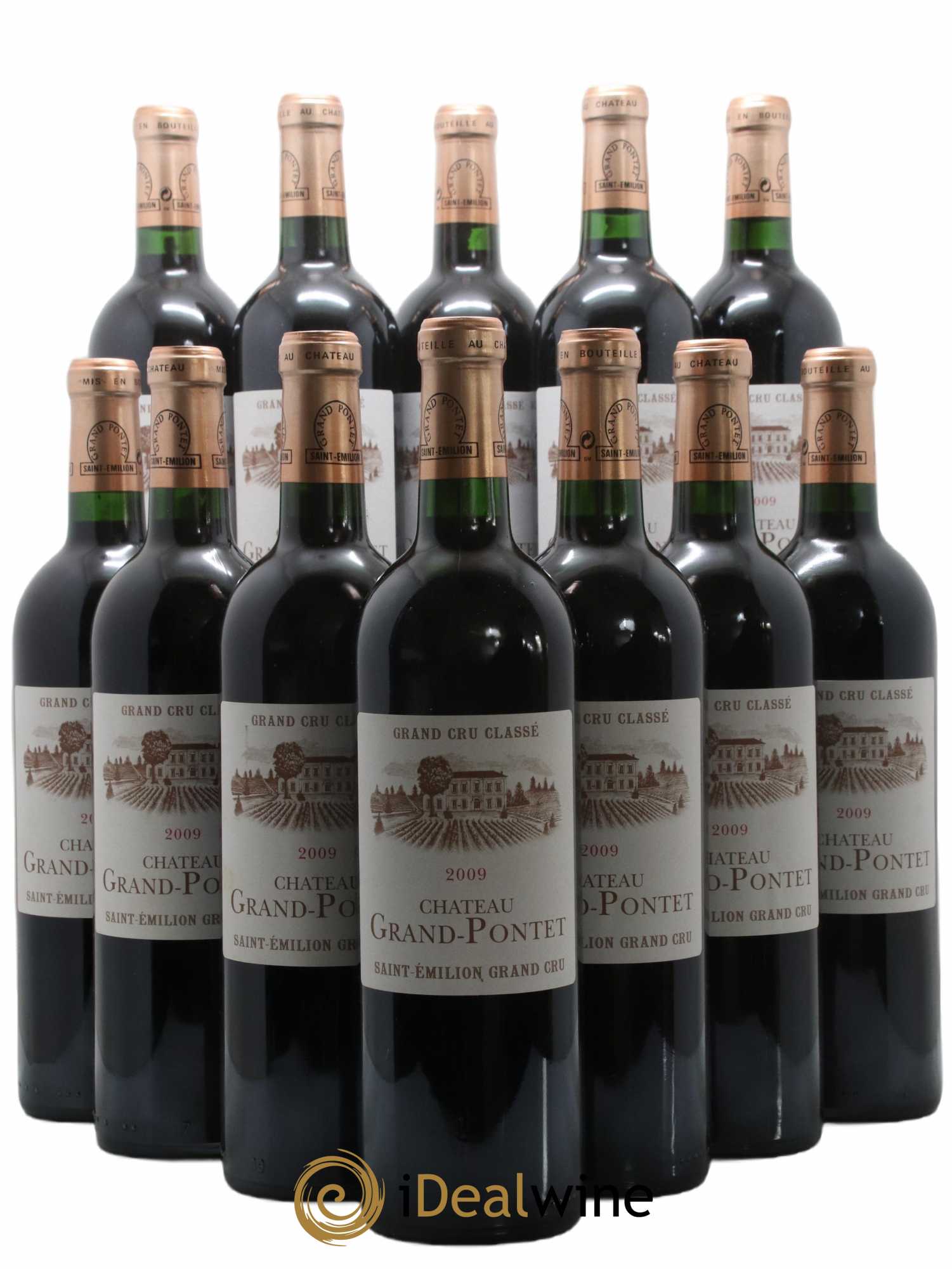 Château Grand Pontet Grand Cru Classé 2009 - Lot of 12 bottles - 0