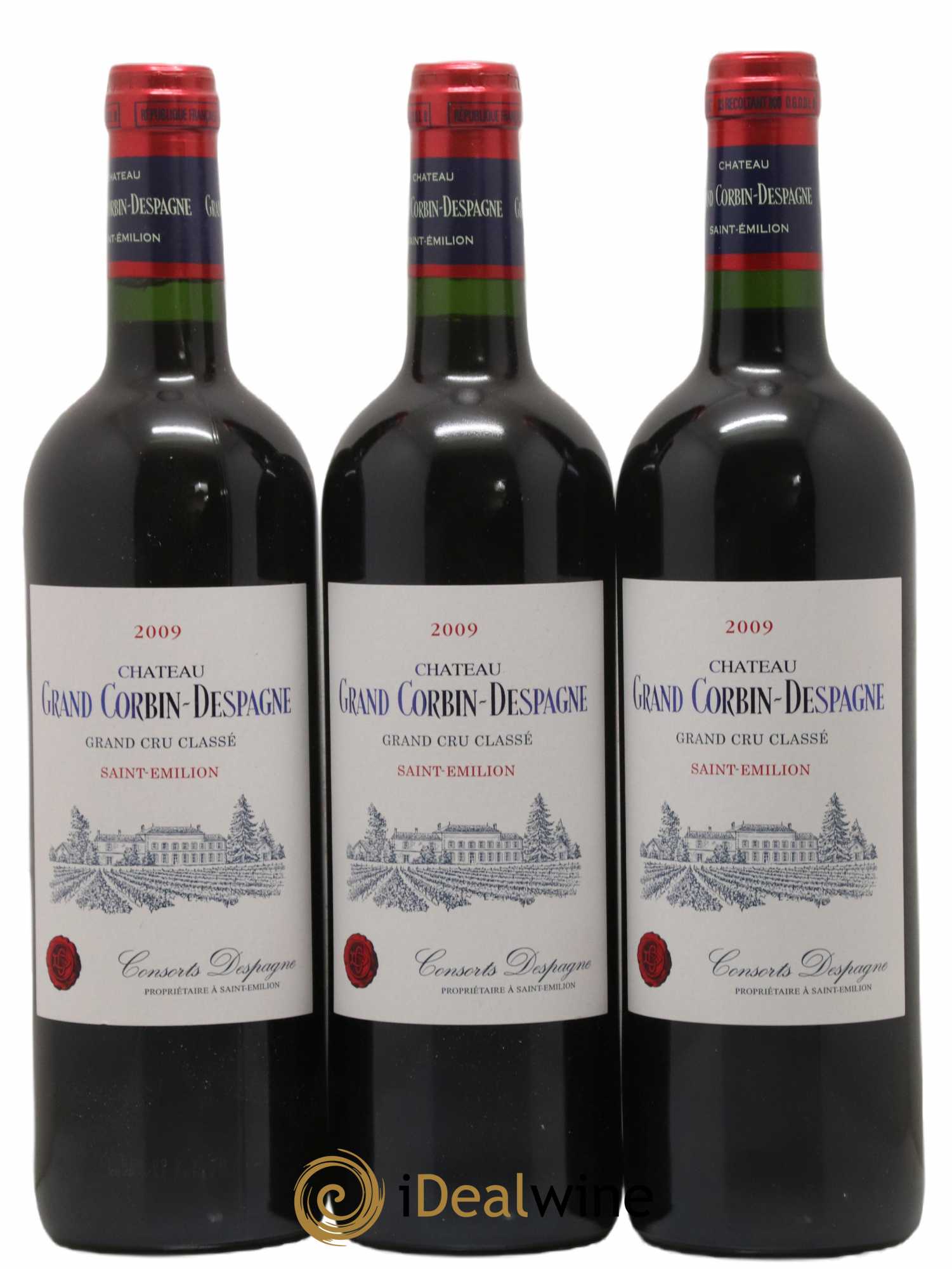 Château Grand Corbin Despagne Grand Cru Classé 2009 - Lot de 12 bouteilles - 1