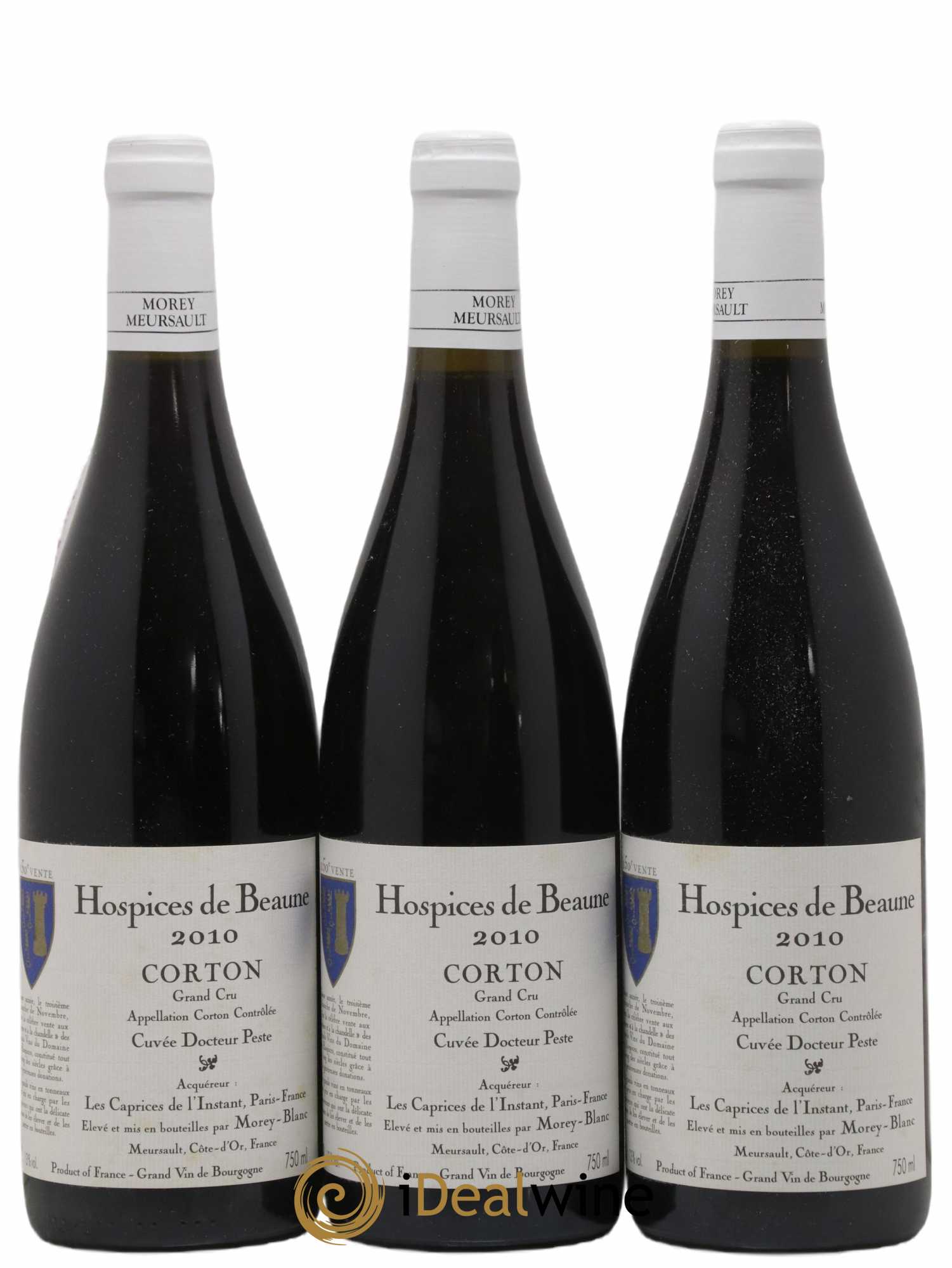 Corton Grand Cru Cuvee Du Docteur Peste Hospices De Beaune Morey-Blanc 2010 - Lot de 3 bouteilles - 0
