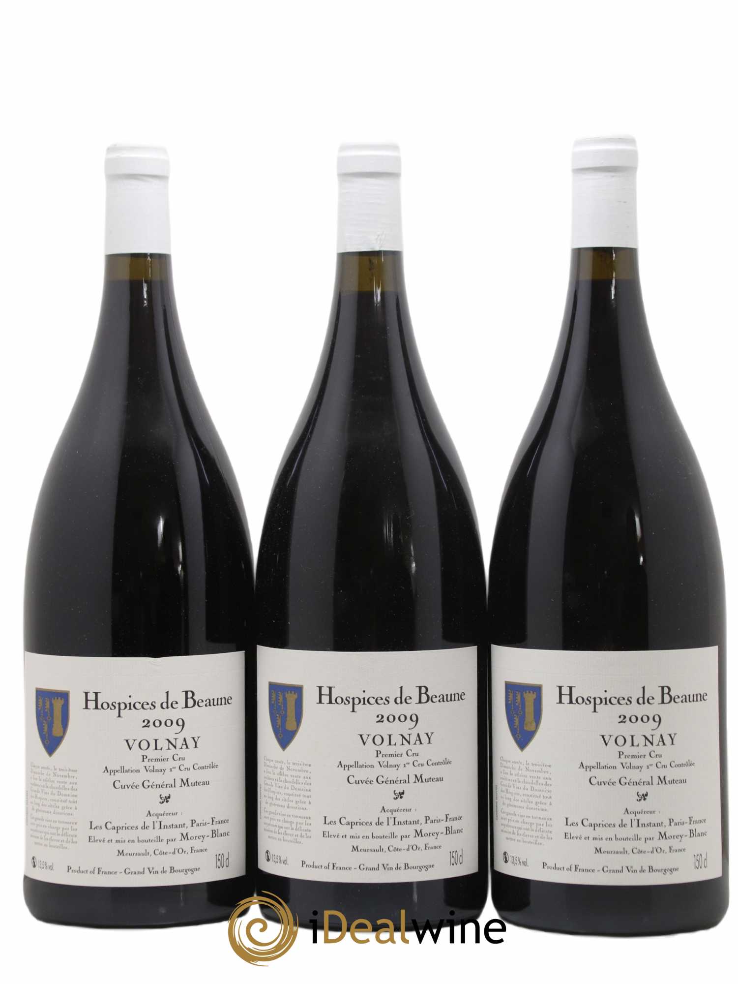 Volnay 1er Cru Cuvée Général Muteau Hospices de Beaune Morey-Blanc 2009 - Lot de 3 magnums - 0