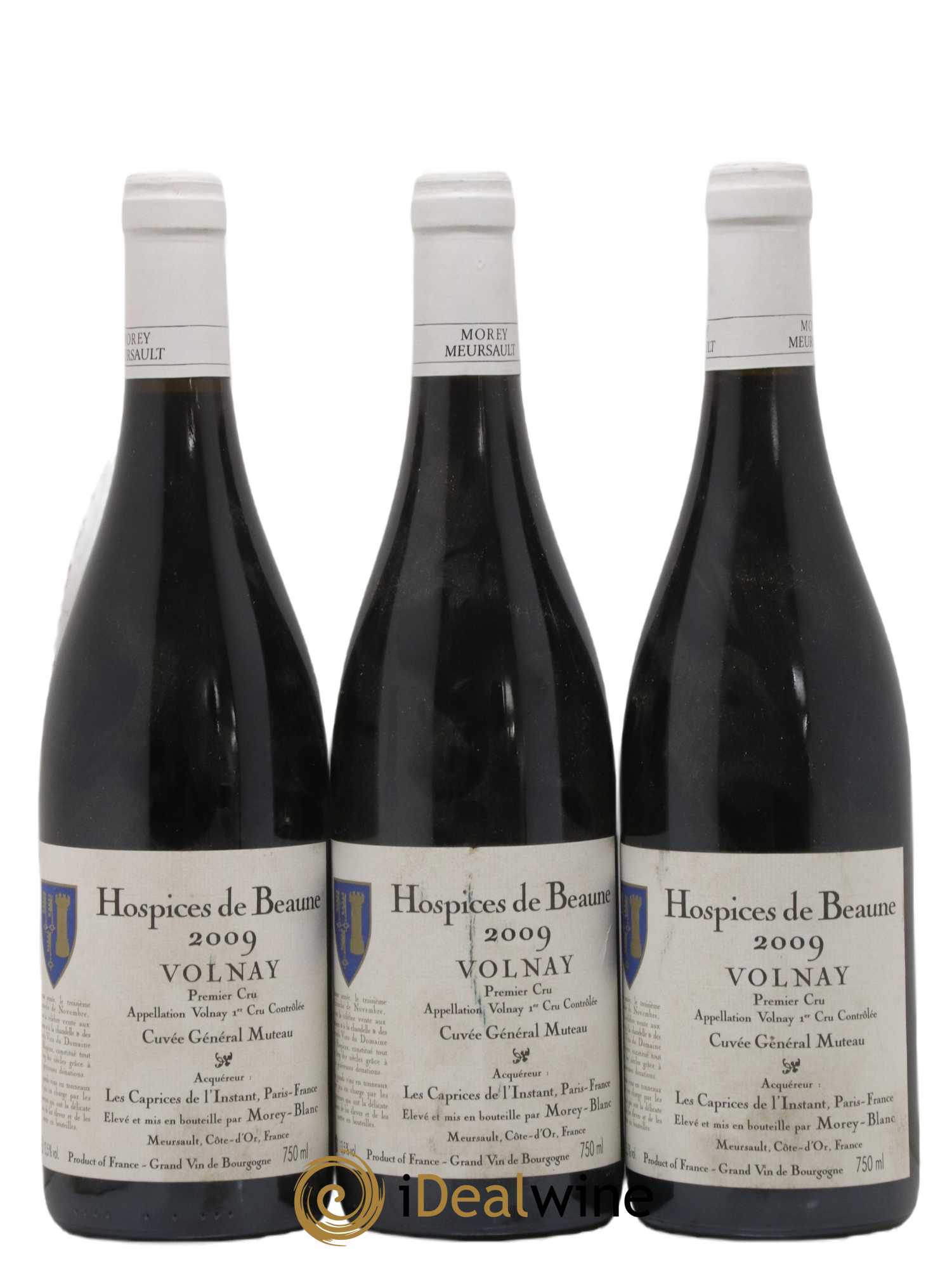 Volnay 1er Cru Cuvée Général Muteau Hospices de Beaune Morey-Blanc 2009 - Lot de 3 bouteilles - 0