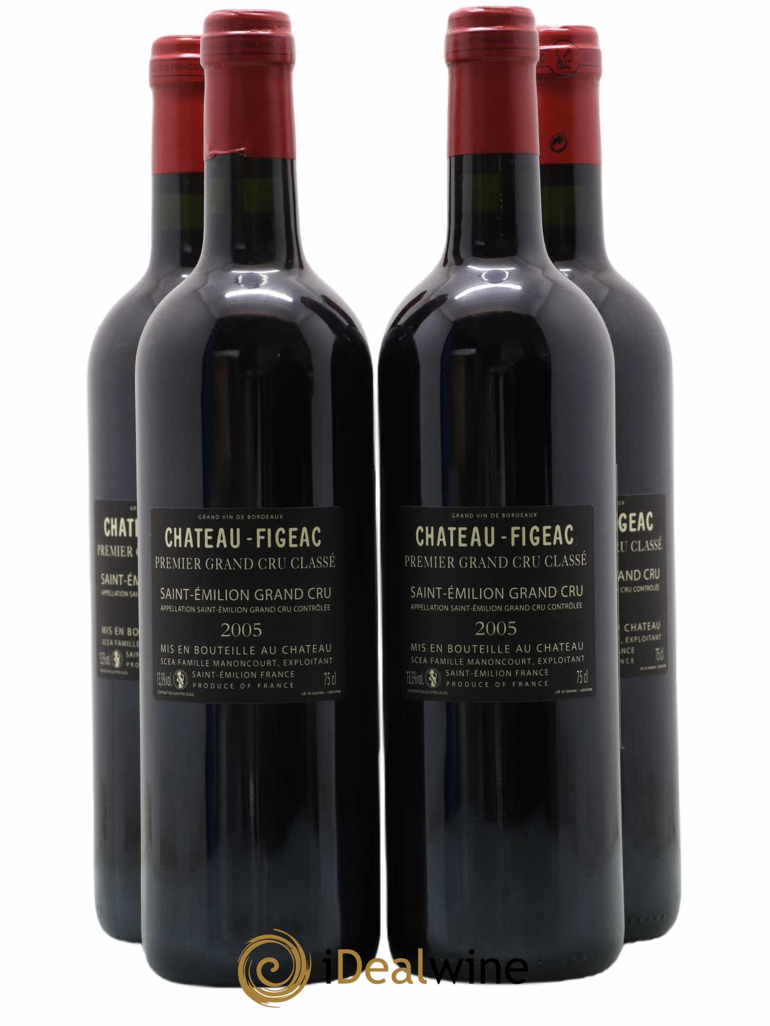 Château Figeac 1er Grand Cru Classé A 2005 - Lot de 4 bouteilles - 1