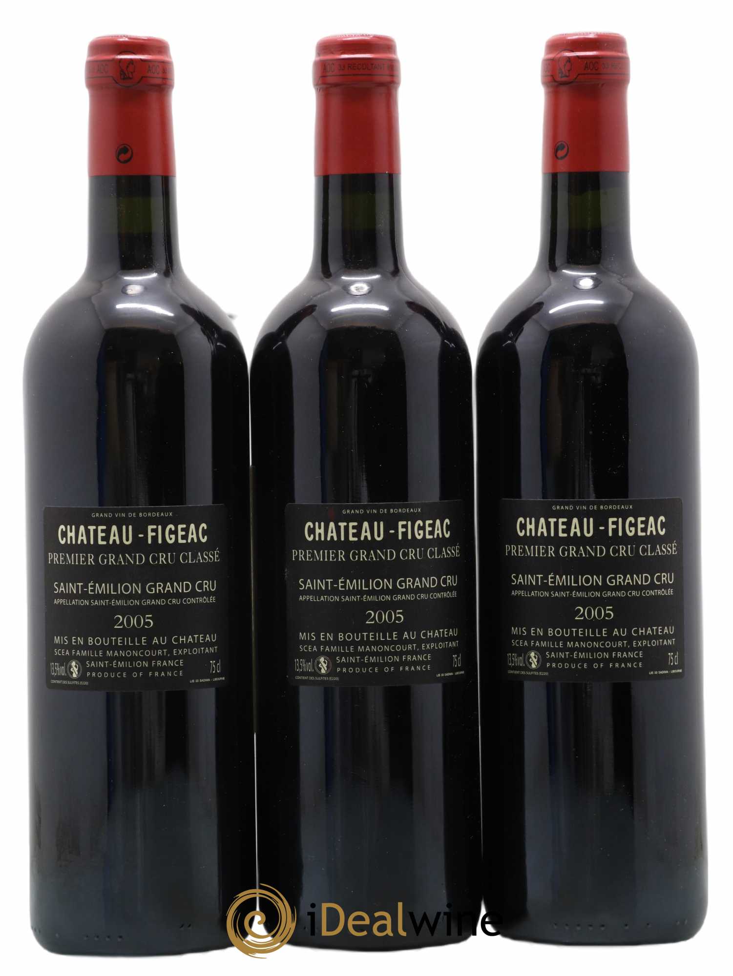Château Figeac 1er Grand Cru Classé A 2005 - Lot de 3 bouteilles - 1
