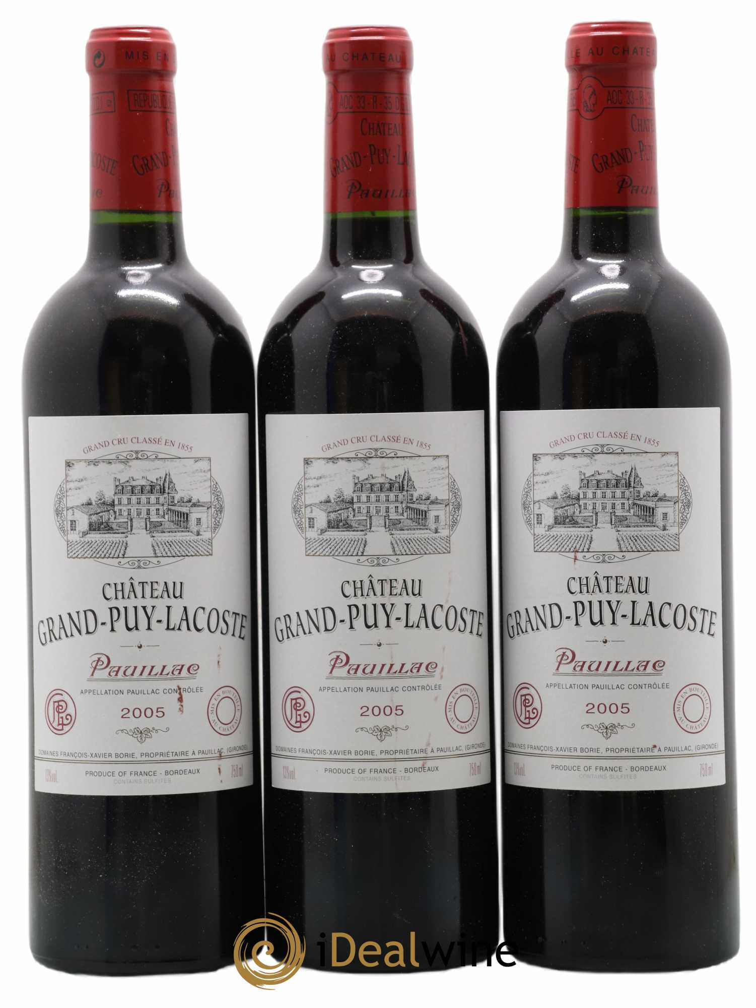 Château Grand Puy Lacoste 5ème Grand Cru Classé 2005 - Lot de 3 bouteilles - 0