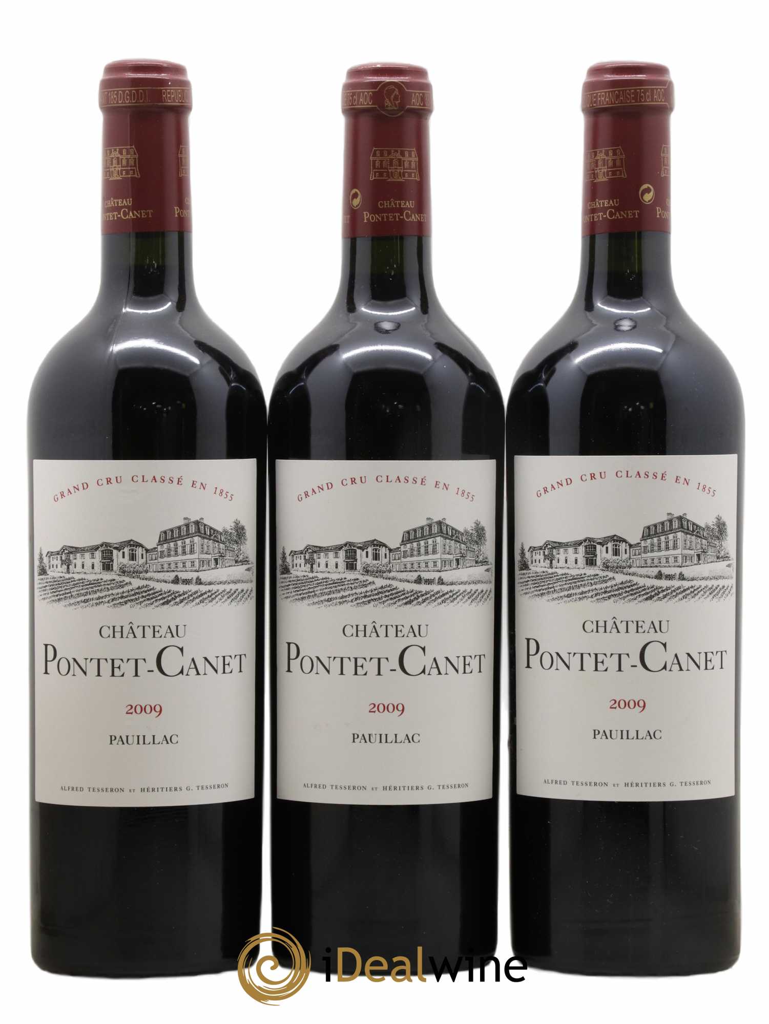 Château Pontet Canet 5ème Grand Cru Classé 2009 - Lot de 3 bouteilles - 0