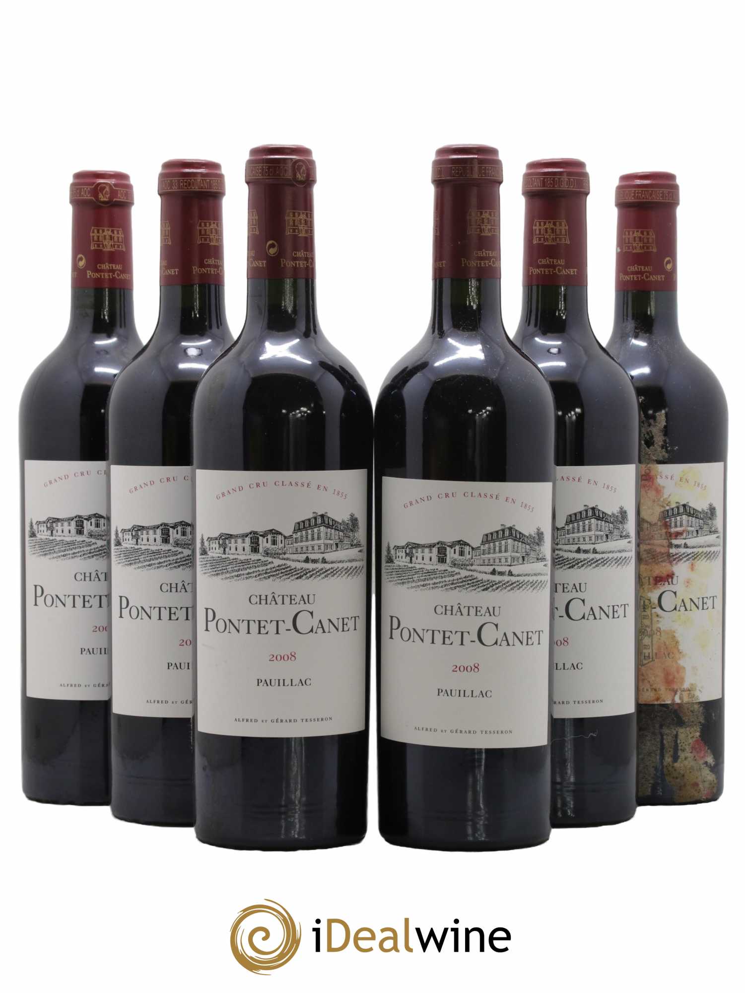 Château Pontet Canet 5ème Grand Cru Classé 2008 - Lot de 6 bouteilles - 0
