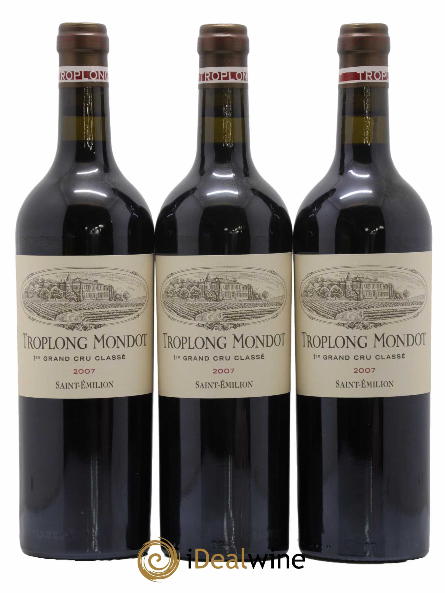 Château Troplong Mondot 1er Grand Cru Classé B 2007 - Lot de 3 bouteilles - 0