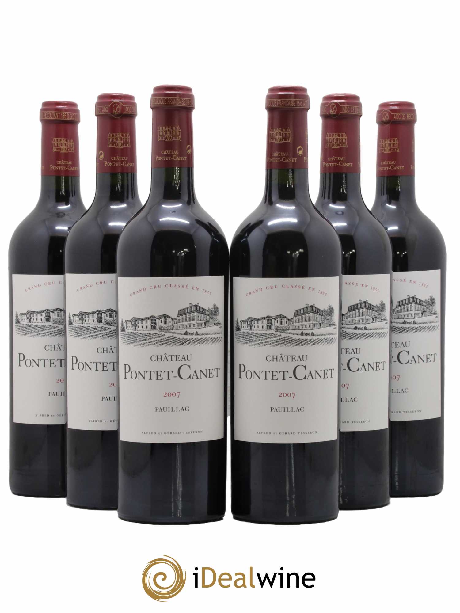 Château Pontet Canet 5ème Grand Cru Classé 2007 - Lot de 6 bouteilles - 0