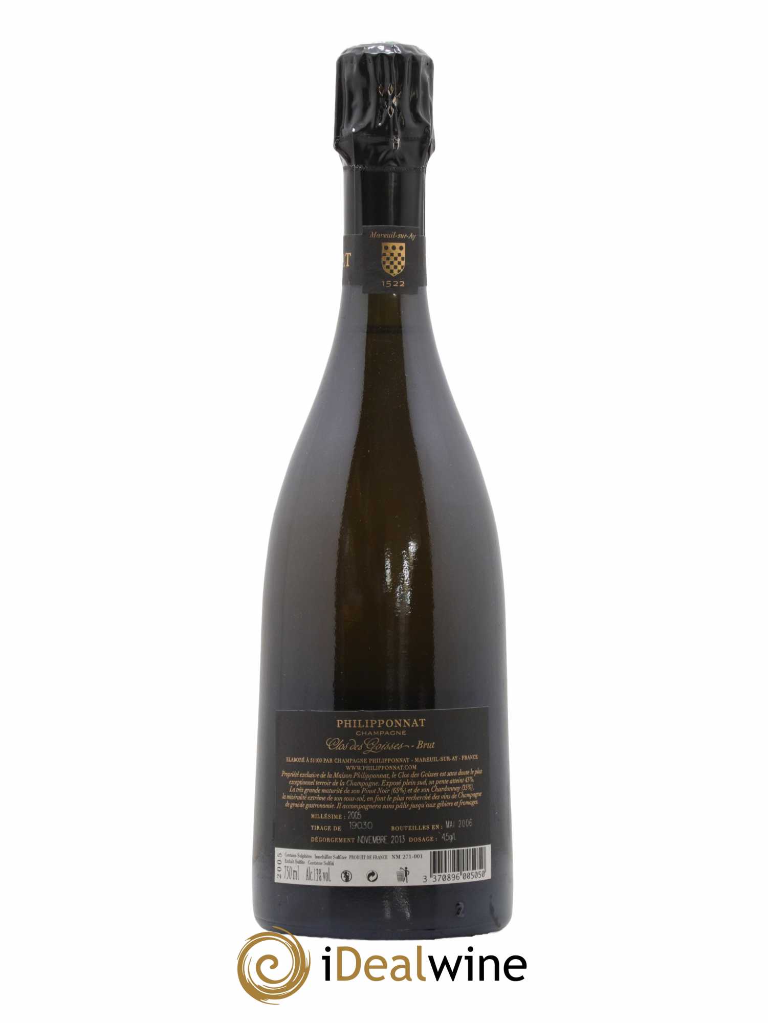 Clos des Goisses Philipponnat 2005 - Lot de 1 bouteille - 1