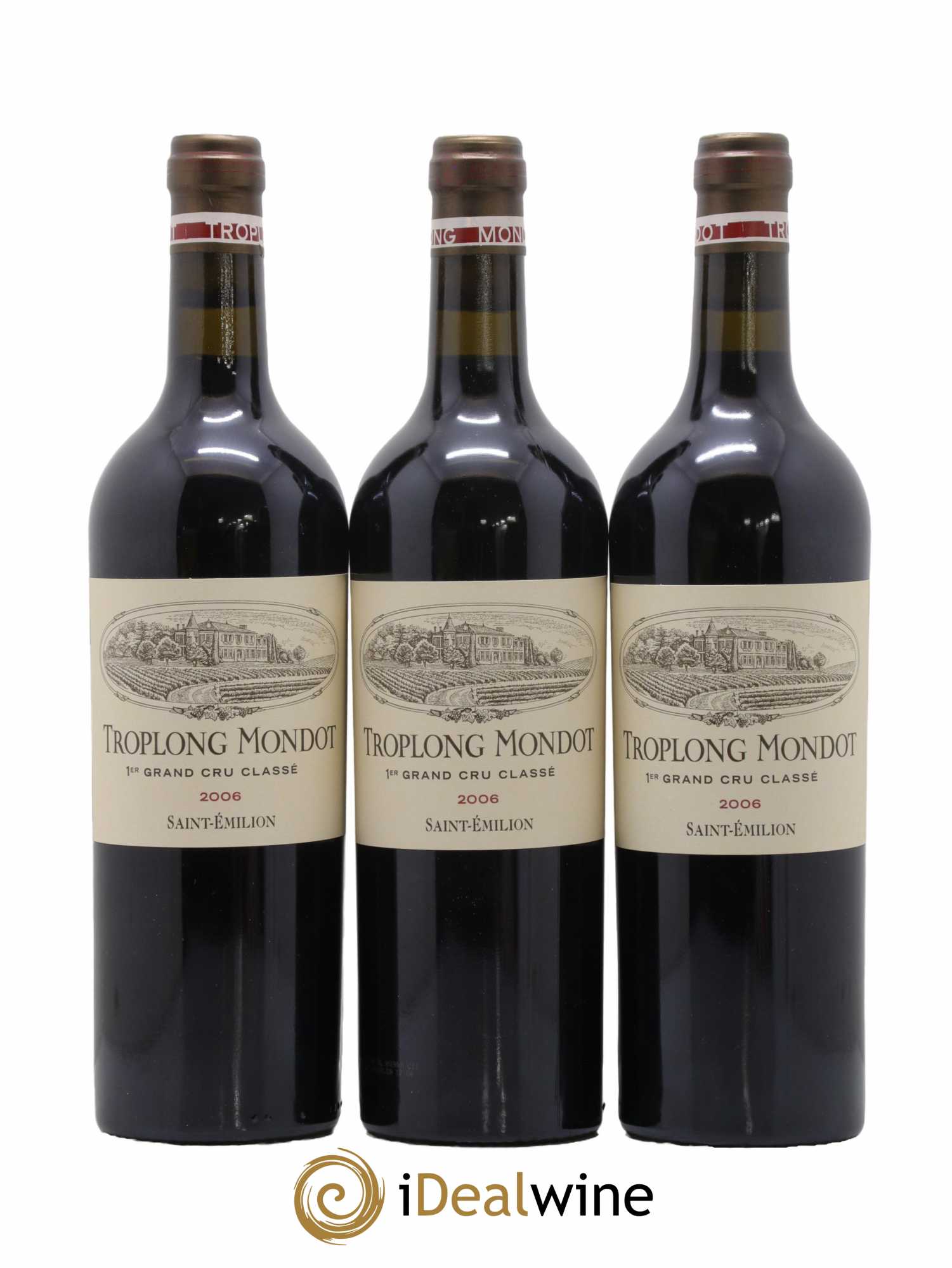 Château Troplong Mondot 1er Grand Cru Classé B 2006 - Lot de 3 bouteilles - 0