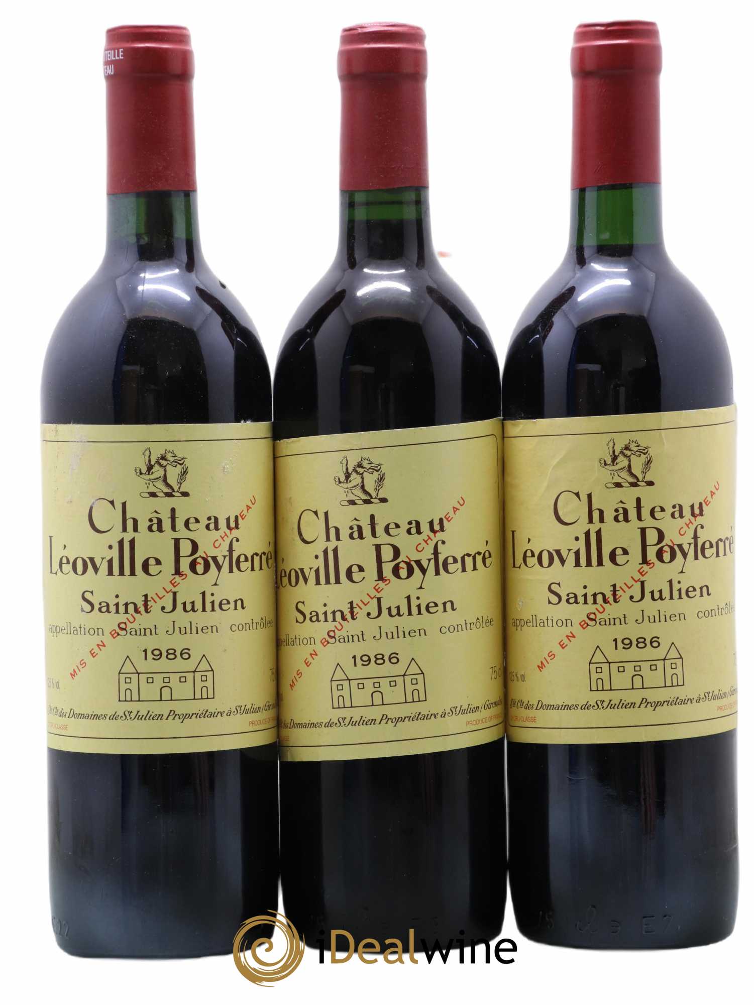 Château Léoville Poyferré 2ème Grand Cru Classé 1986 - Lot de 3 bouteilles - 0