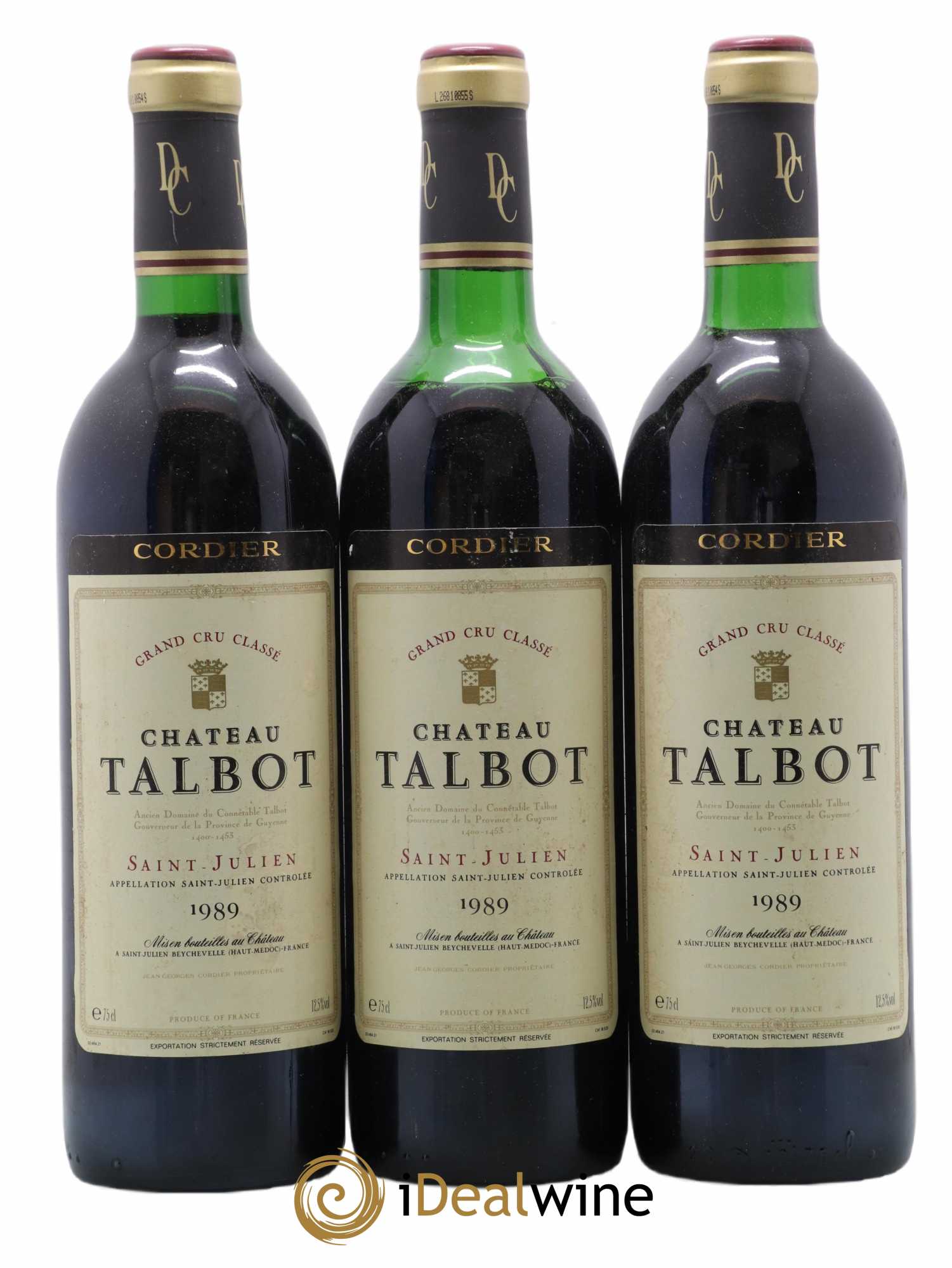 Château Talbot 4ème Grand Cru Classé 1989 - Lot de 3 bouteilles - 0