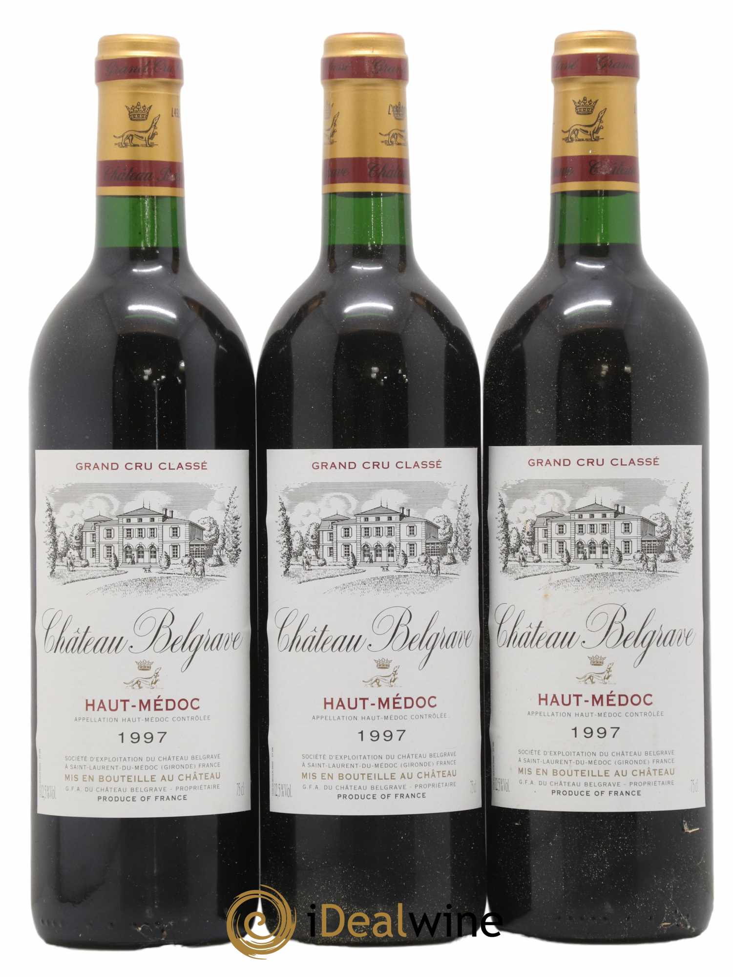 Château Belgrave 5ème Grand Cru Classé 1997 - Lot de 3 bouteilles - 0