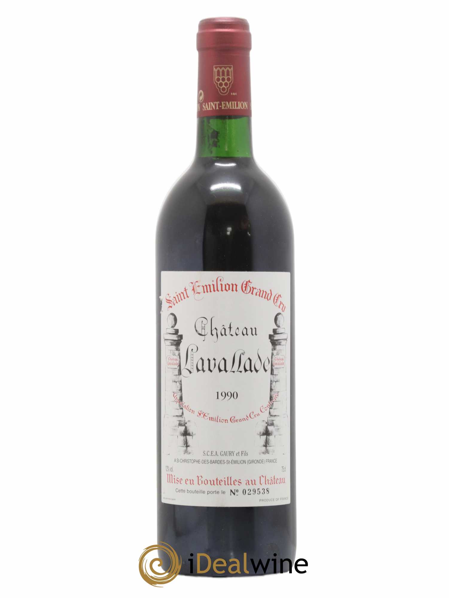 Saint-Émilion Grand Cru Chateau Lavallade 1990 - Posten von 1 Flasche - 0