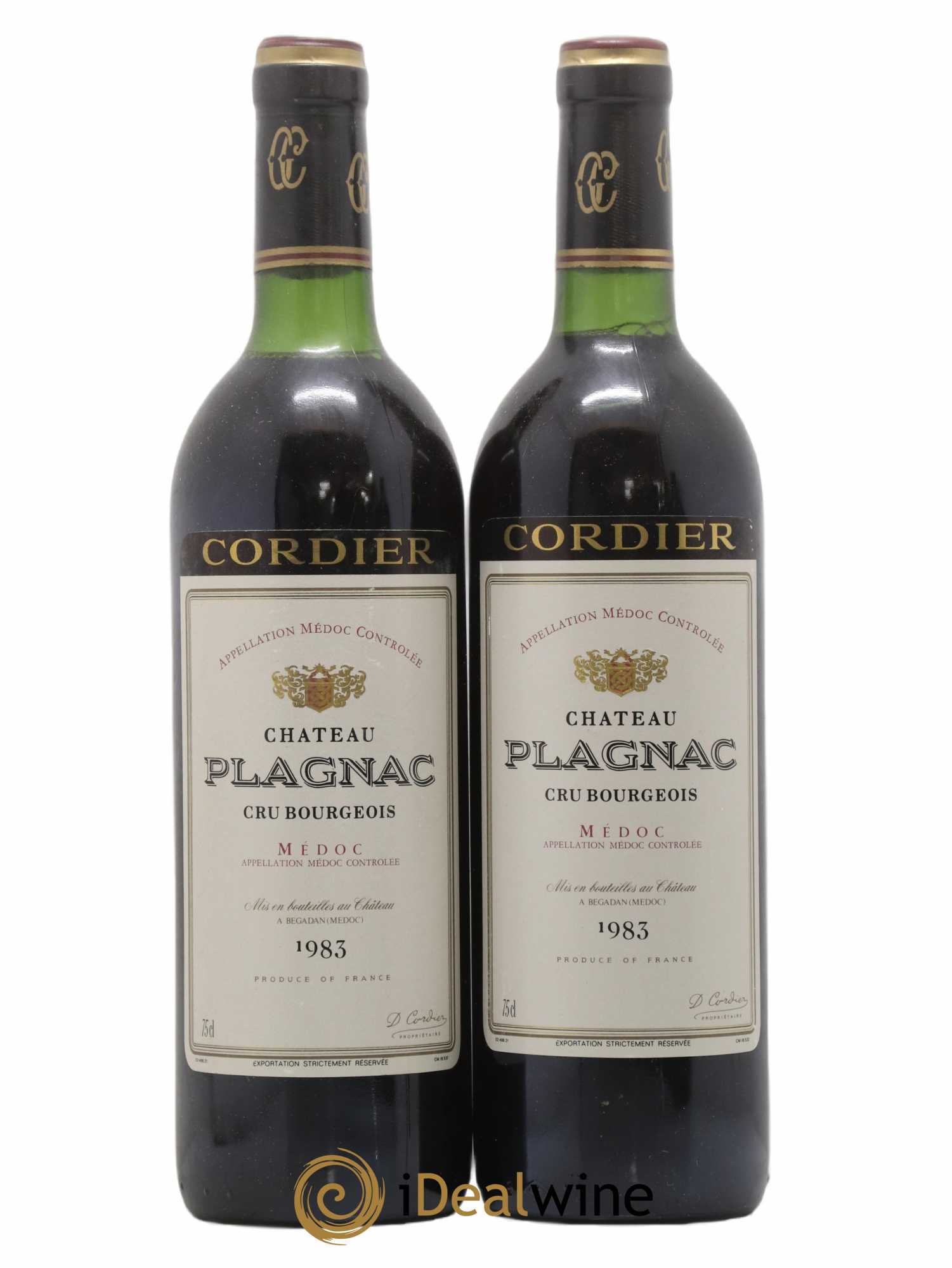 Château Plagnac Cru Bourgeois 1983 - Lot de 2 bouteilles - 0