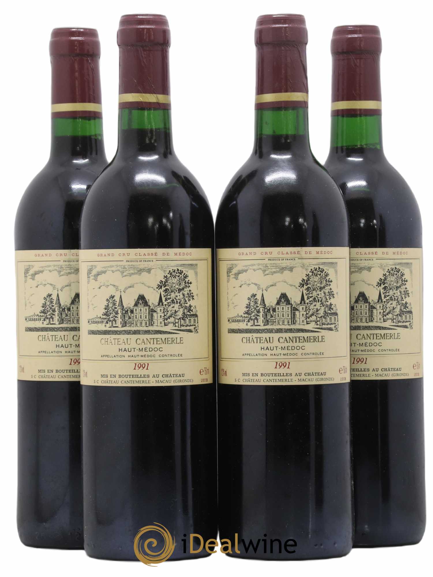 Château Cantemerle 5ème Grand Cru Classé 1991 - Lot de 4 bouteilles - 0