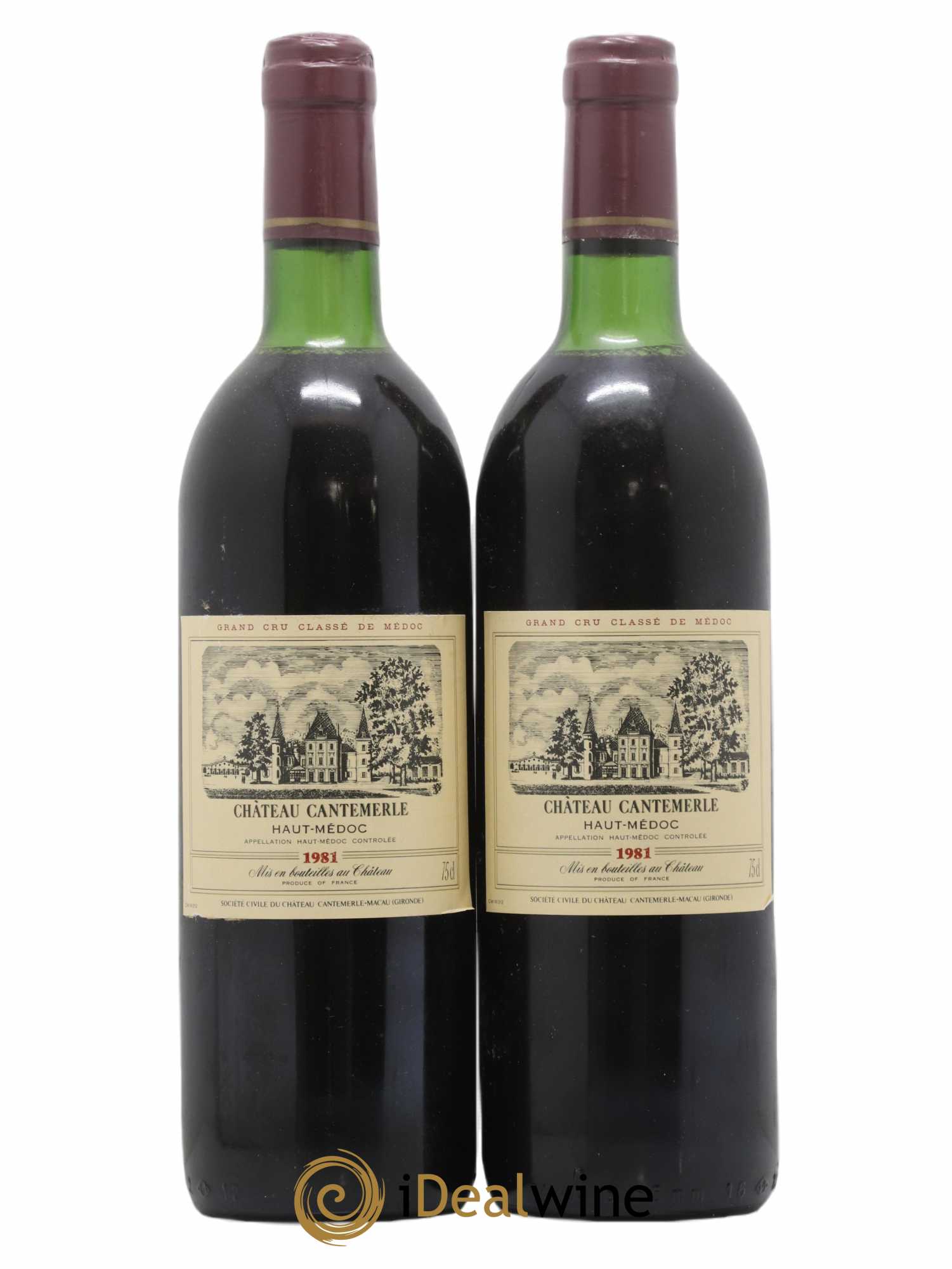 Château Cantemerle 5ème Grand Cru Classé 1981 - Lot de 2 bouteilles - 0