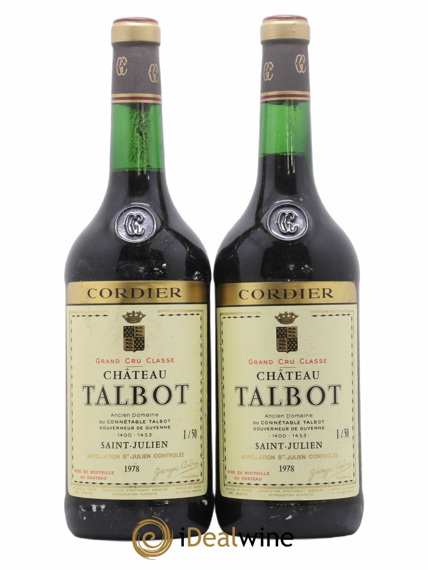 Château Talbot 4ème Grand Cru Classé 1978 - Lot de 2 magnums - 0