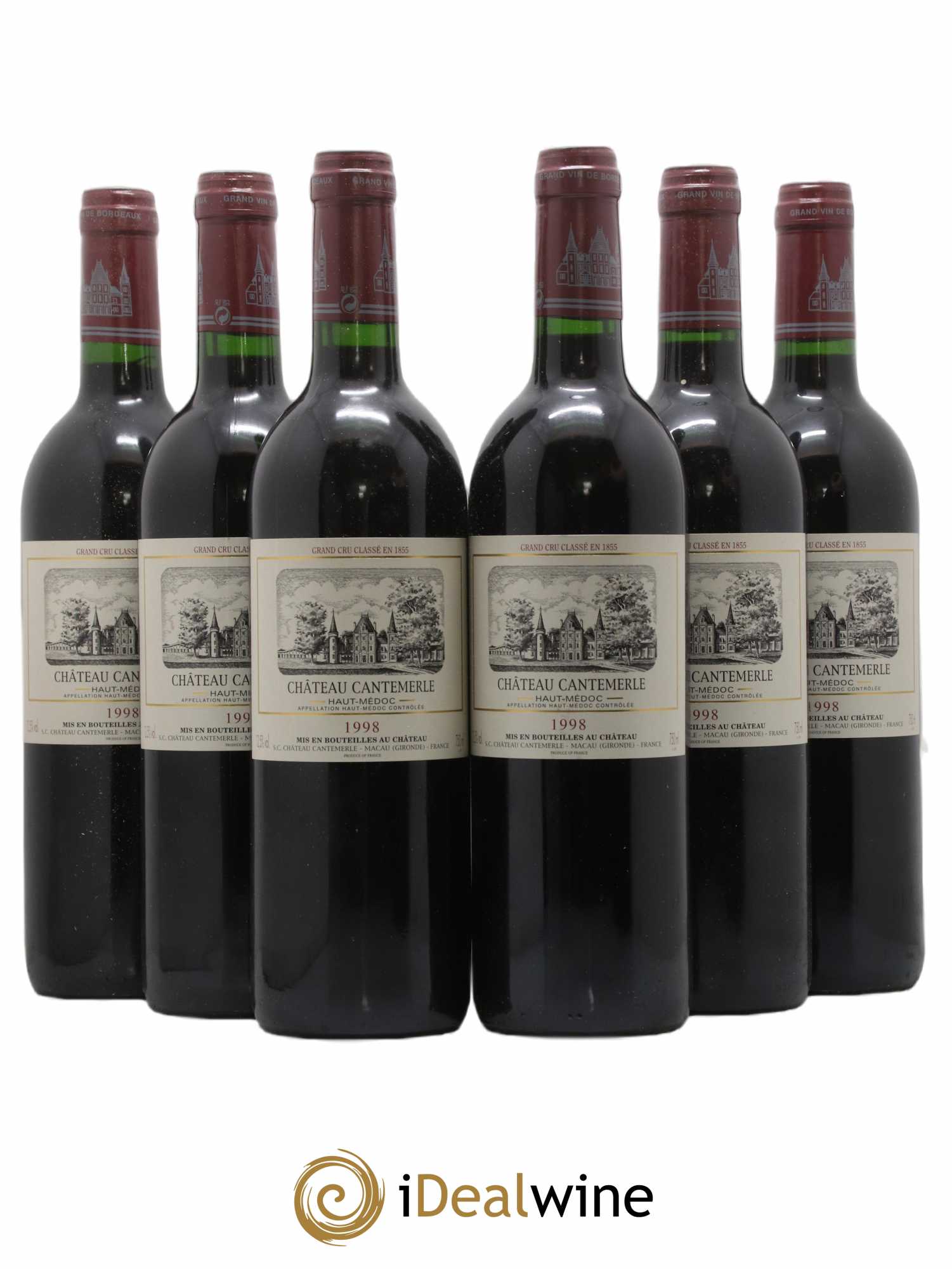 Château Cantemerle 5ème Grand Cru Classé 1998 - Lot de 6 bouteilles - 0