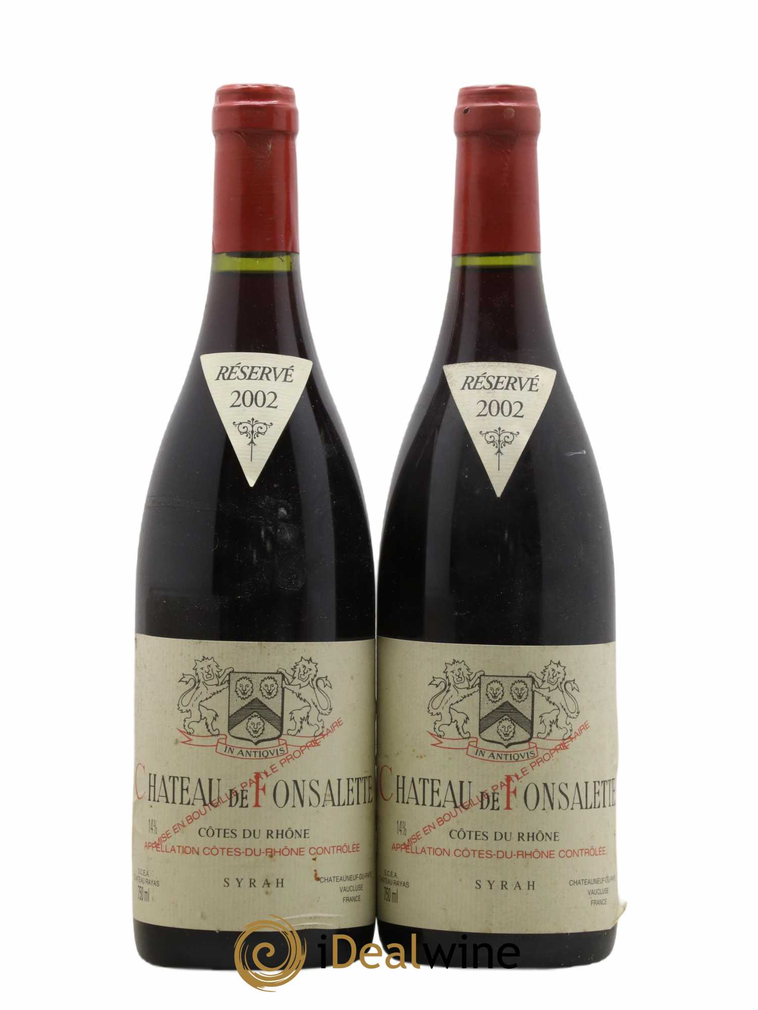 Côtes-du-Rhône Cuvée Syrah Château de Fonsalette 2002 - Lot de 2 bouteilles - 0