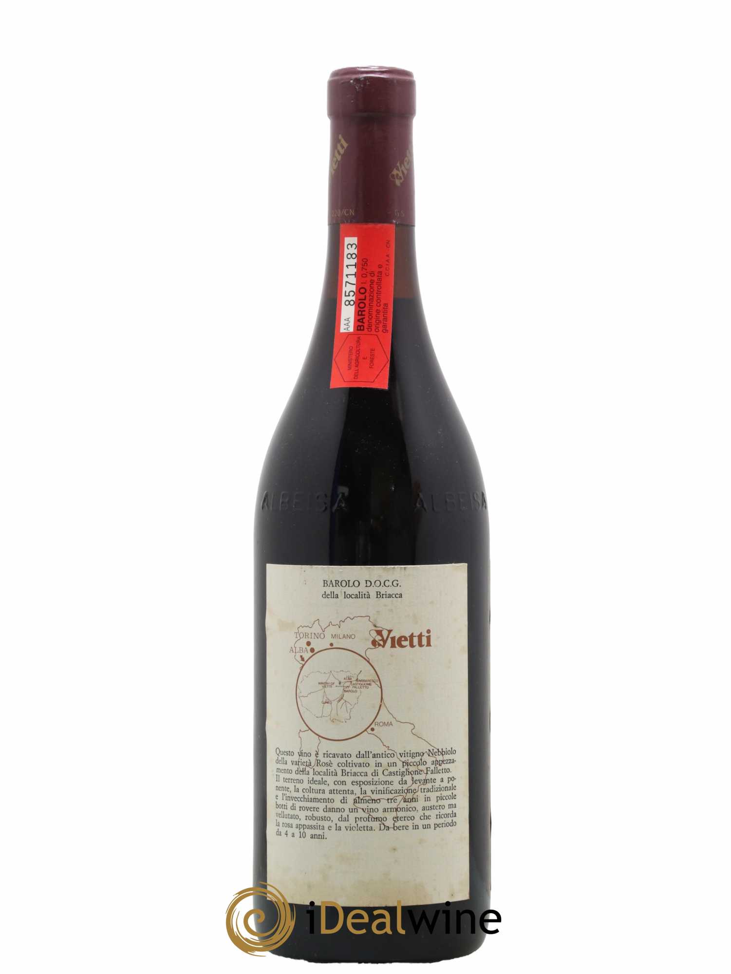 Barolo Vietti 1982 - Lot de 1 bouteille - 1