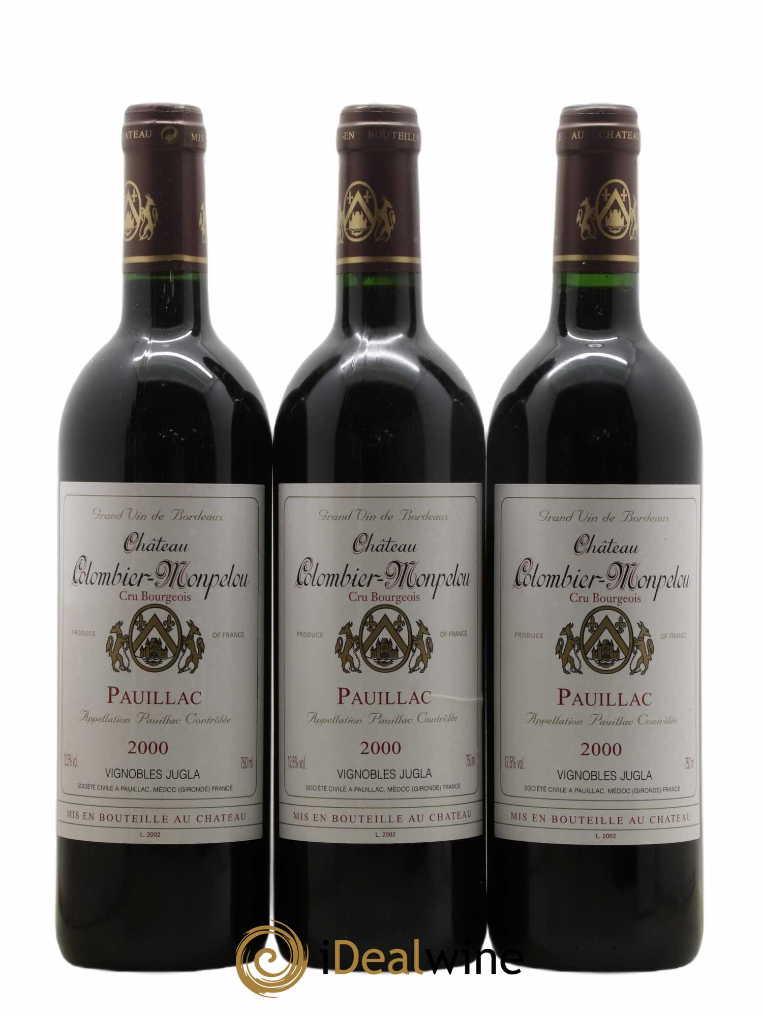 Château Colombier Monpelou Cru Bourgeois 2000 - Lot of 6 bottles - 1