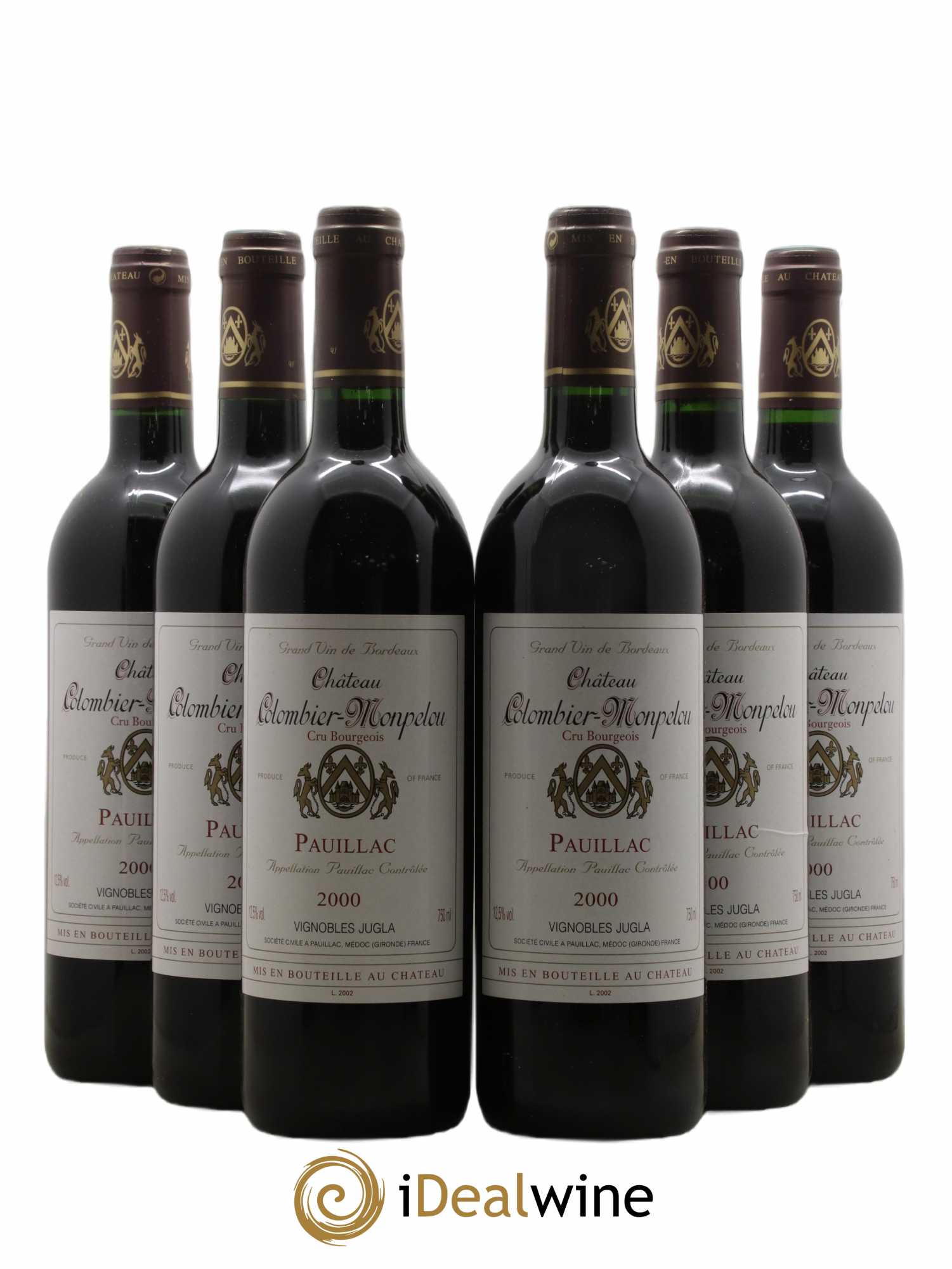 Château Colombier Monpelou Cru Bourgeois 2000 - Lot of 6 bottles - 0