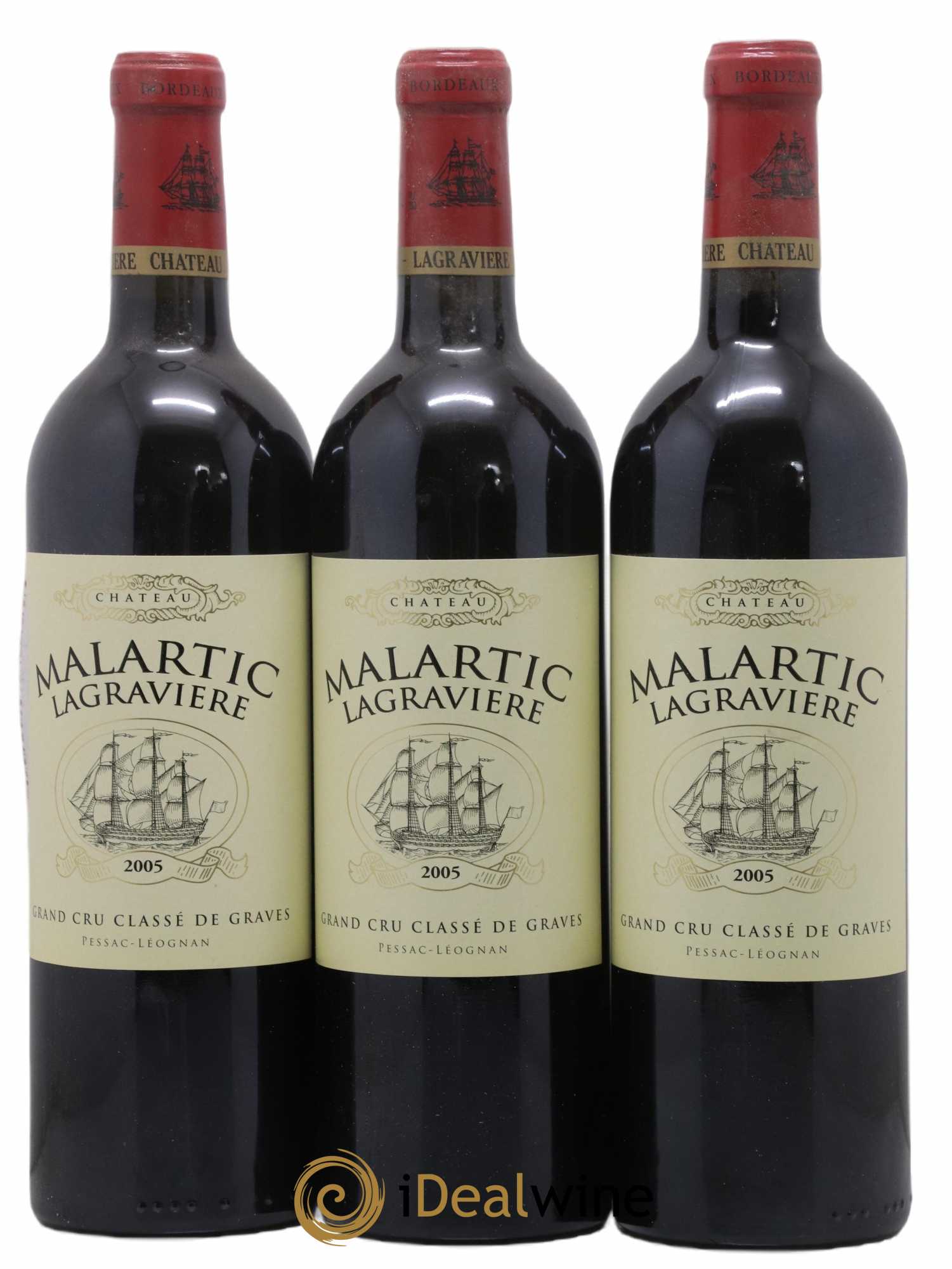 Château Malartic-Lagravière Cru Classé de Graves 2005 - Lot de 3 bouteilles - 0