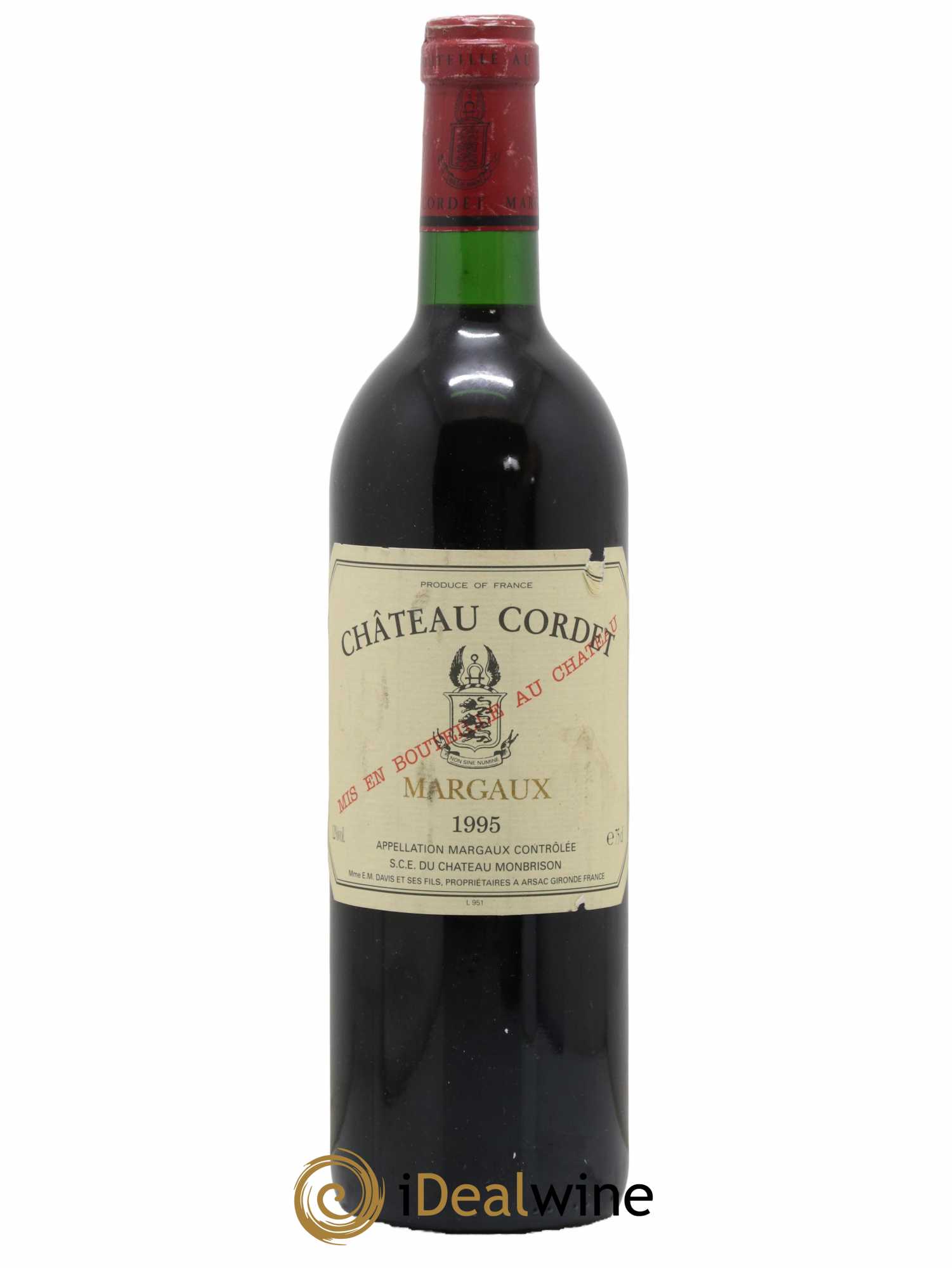 Bordeaux Margaux Château Cordet 1995 - Lot de 1 bouteille - 0