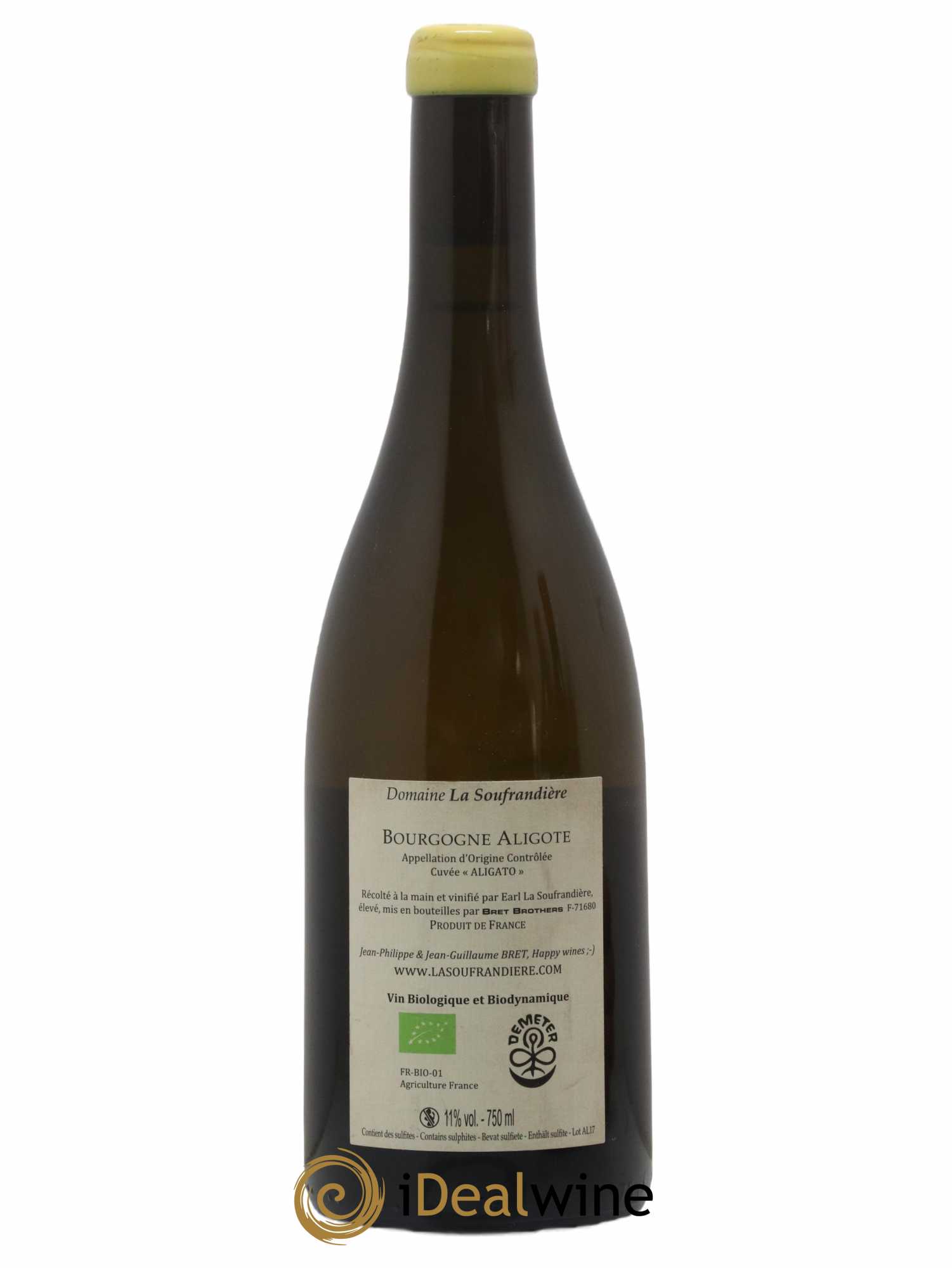 Bourgogne Aligote Cuvee Aligato Domaine Soufrandiere 2017 - Lot de 1 bouteille - 1