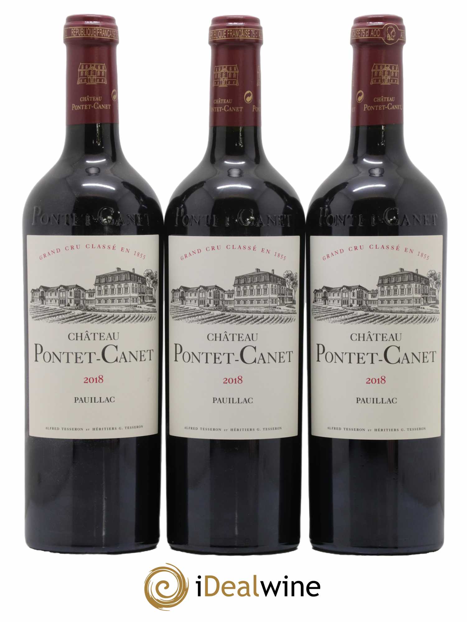 Château Pontet Canet 5ème Grand Cru Classé 2018 - Lot de 3 bouteilles - 1