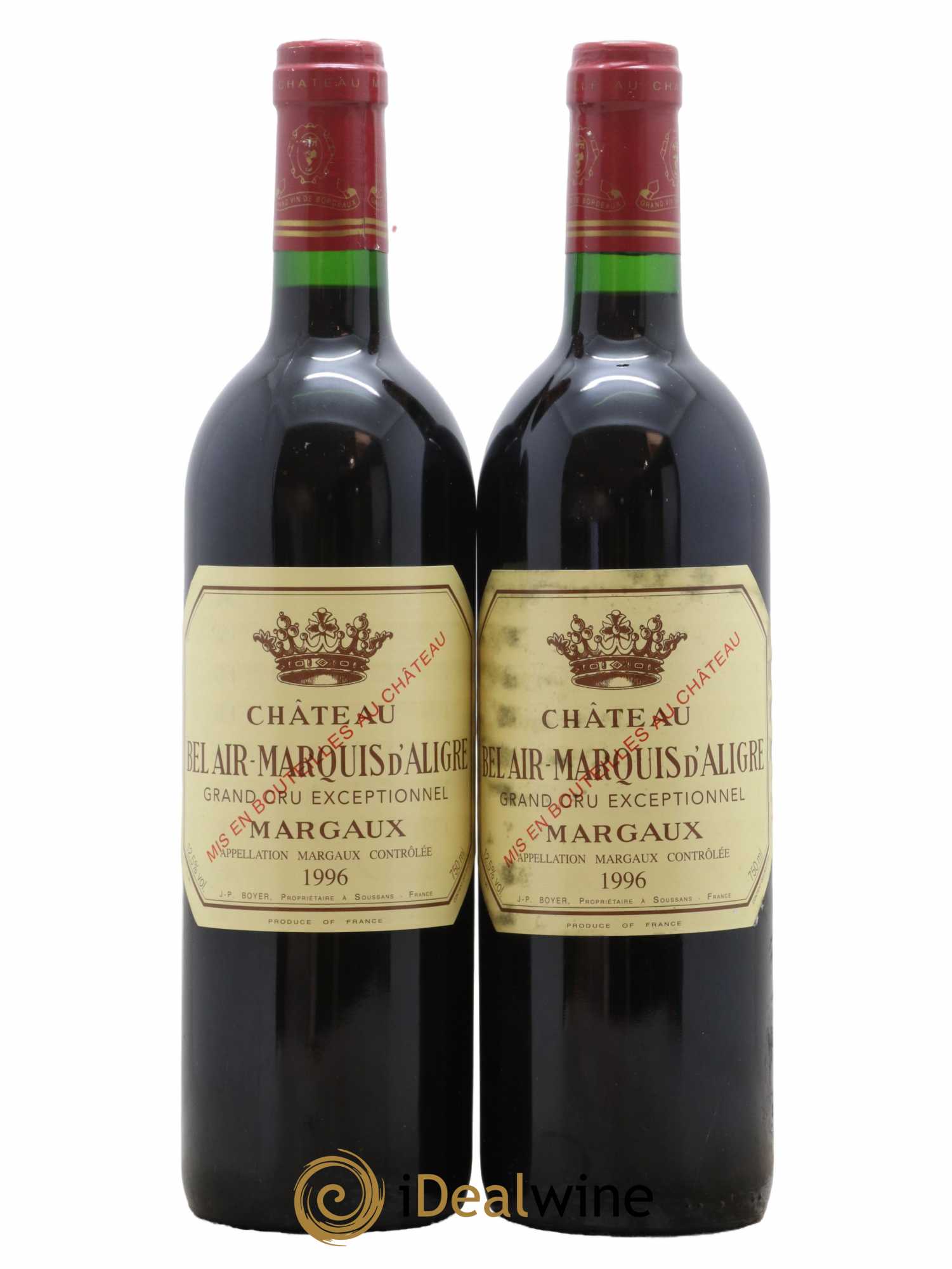 Château Bel Air Marquis d'Aligre 1996 - Lot de 2 bouteilles - 0
