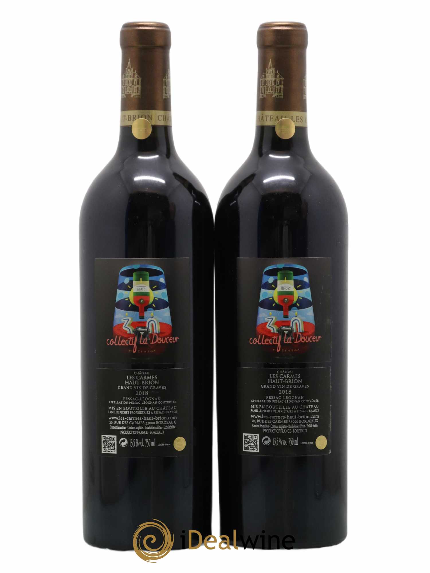 Château Les Carmes Haut-Brion 2018 - Lot of 2 bottles - 1
