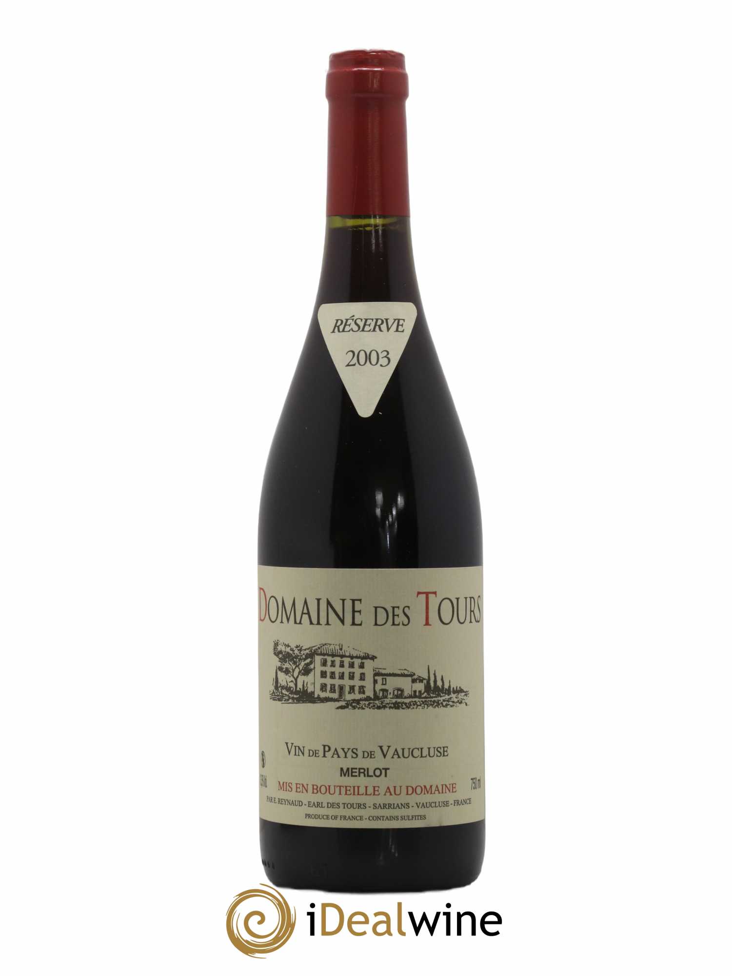 Vaucluse Domaine des Tours Merlot Emmanuel Reynaud 2003 - Lot de 1 bouteille - 0