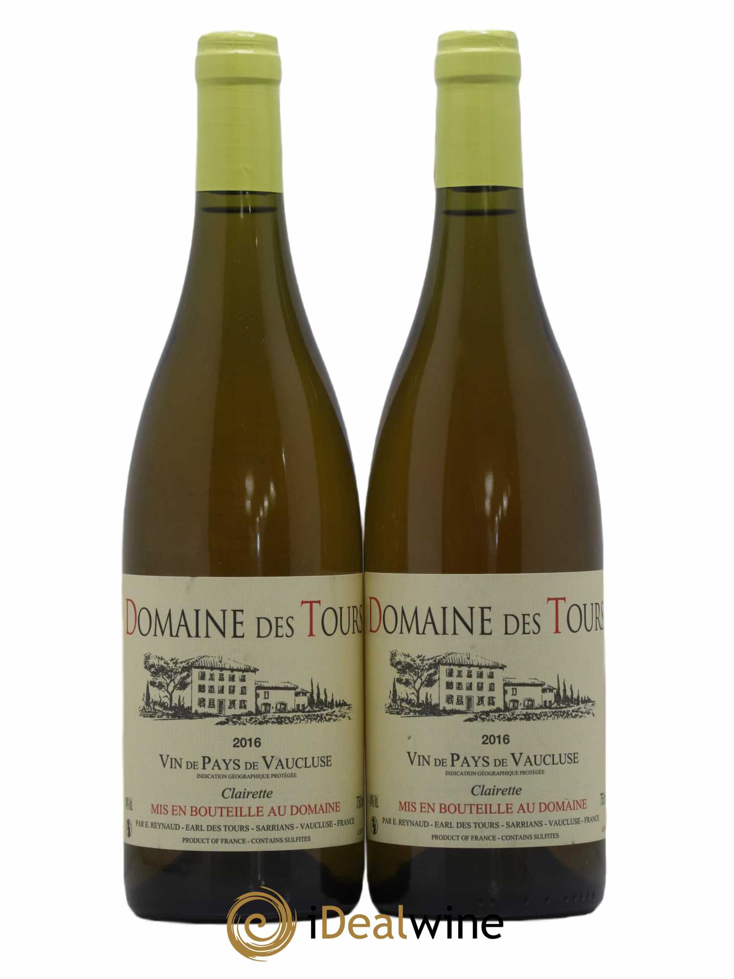Vaucluse (Vin de Pays de Vaucluse) Domaine des Tours Emmanuel Reynaud clairette 2016 - Lot de 2 bouteilles - 0
