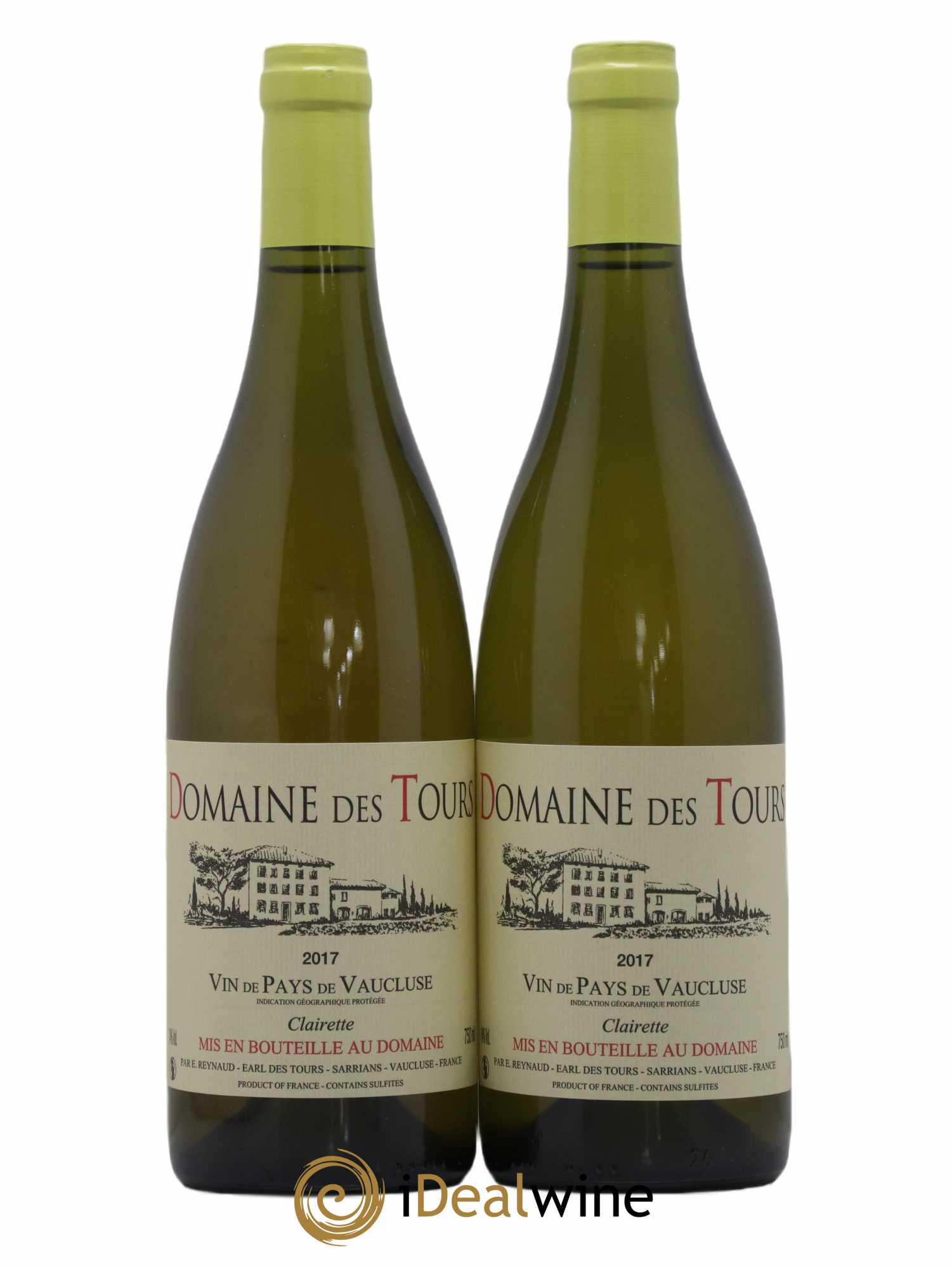 Vaucluse (Vin de Pays de Vaucluse) Domaine des Tours Emmanuel Reynaud clairette 2017 - Lot de 2 bouteilles - 0