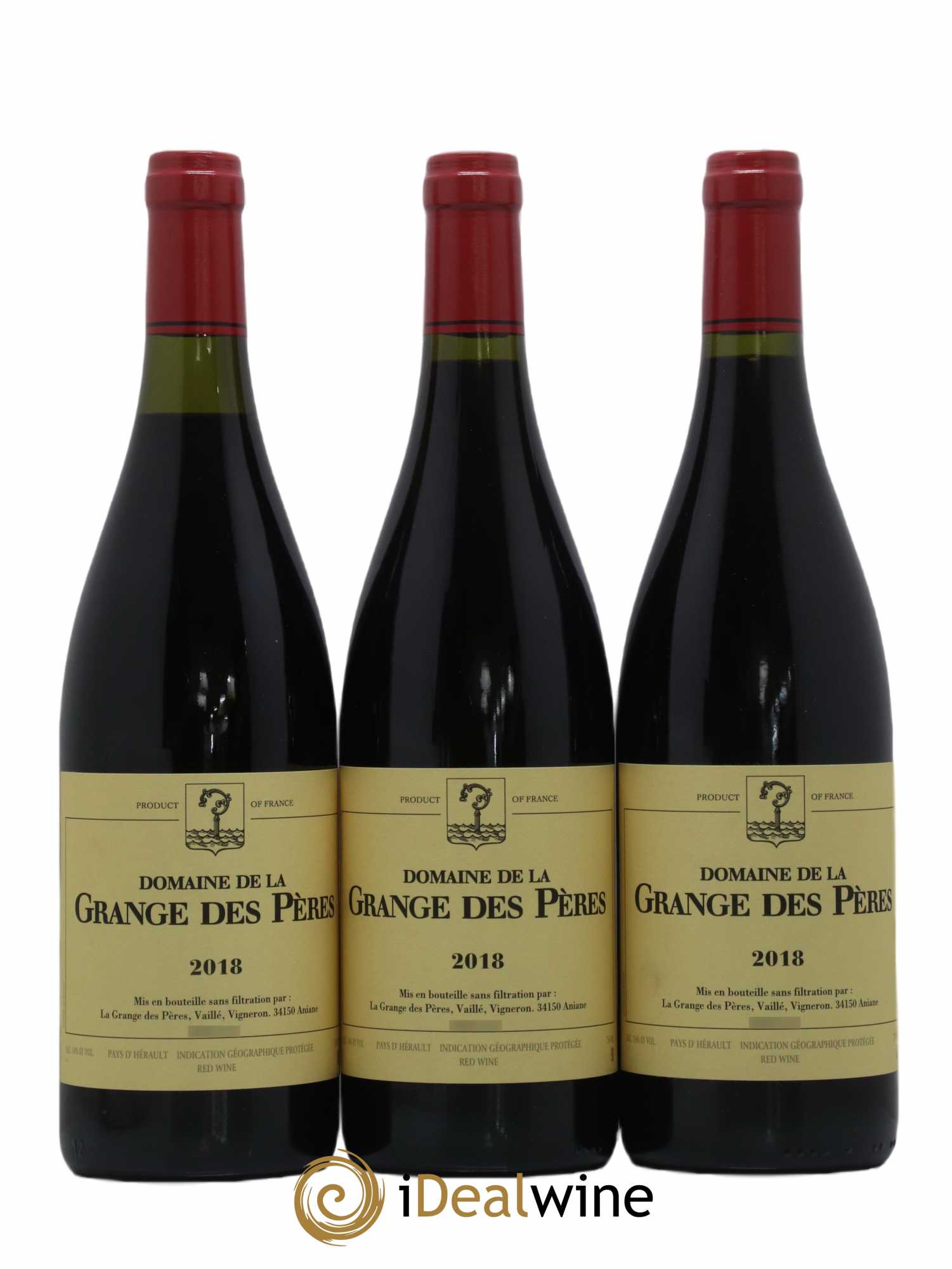 Pays d'Hérault Grange des Pères Laurent Vaillé 2018 - Lot de 3 bouteilles - 0