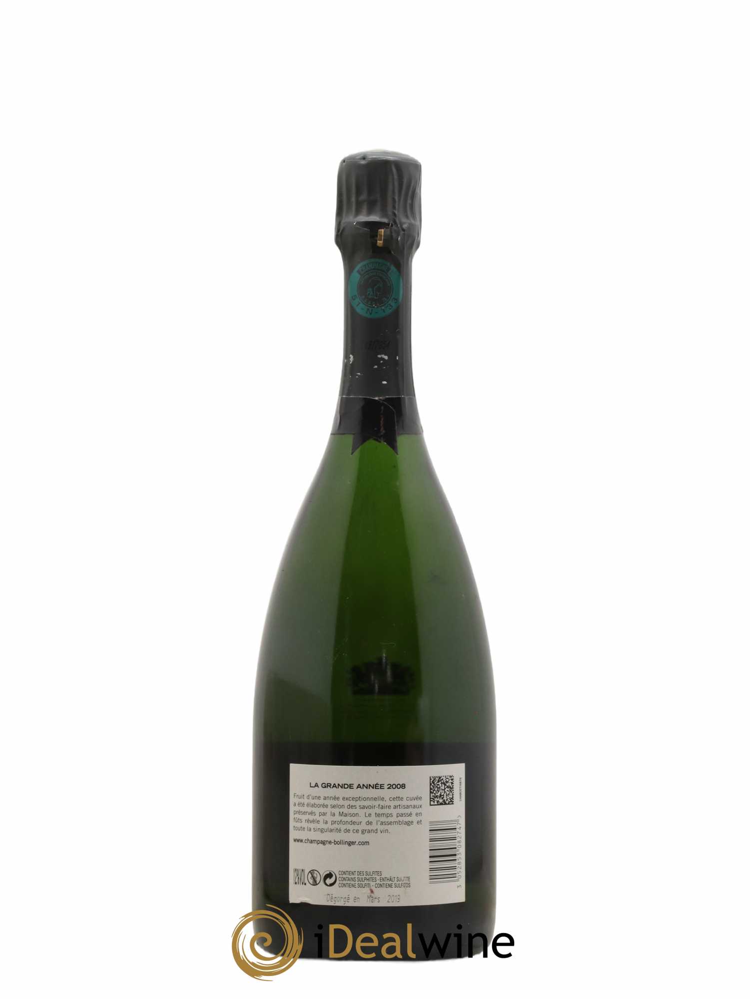 La Grande Année Brut Bollinger 2008 - Lot de 1 bouteille - 1