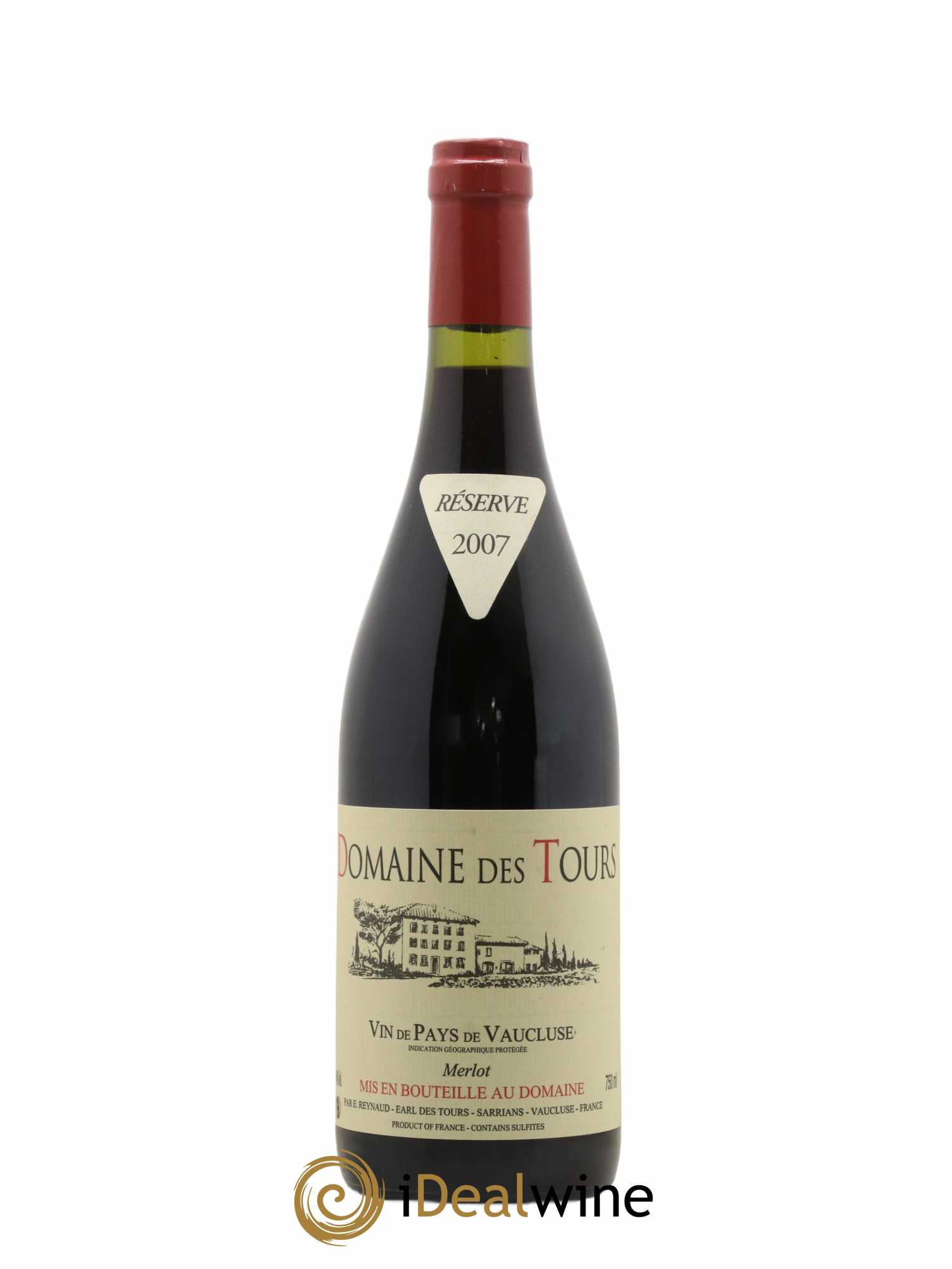 Vaucluse Domaine des Tours Merlot Emmanuel Reynaud 2007 - Lot de 1 bouteille - 0